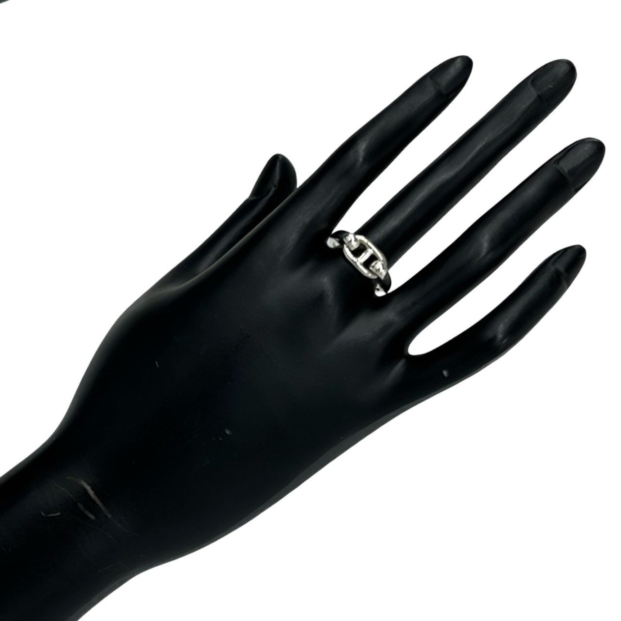 Hermes Silver Silver 925 Band Ring (Pre-Owned)