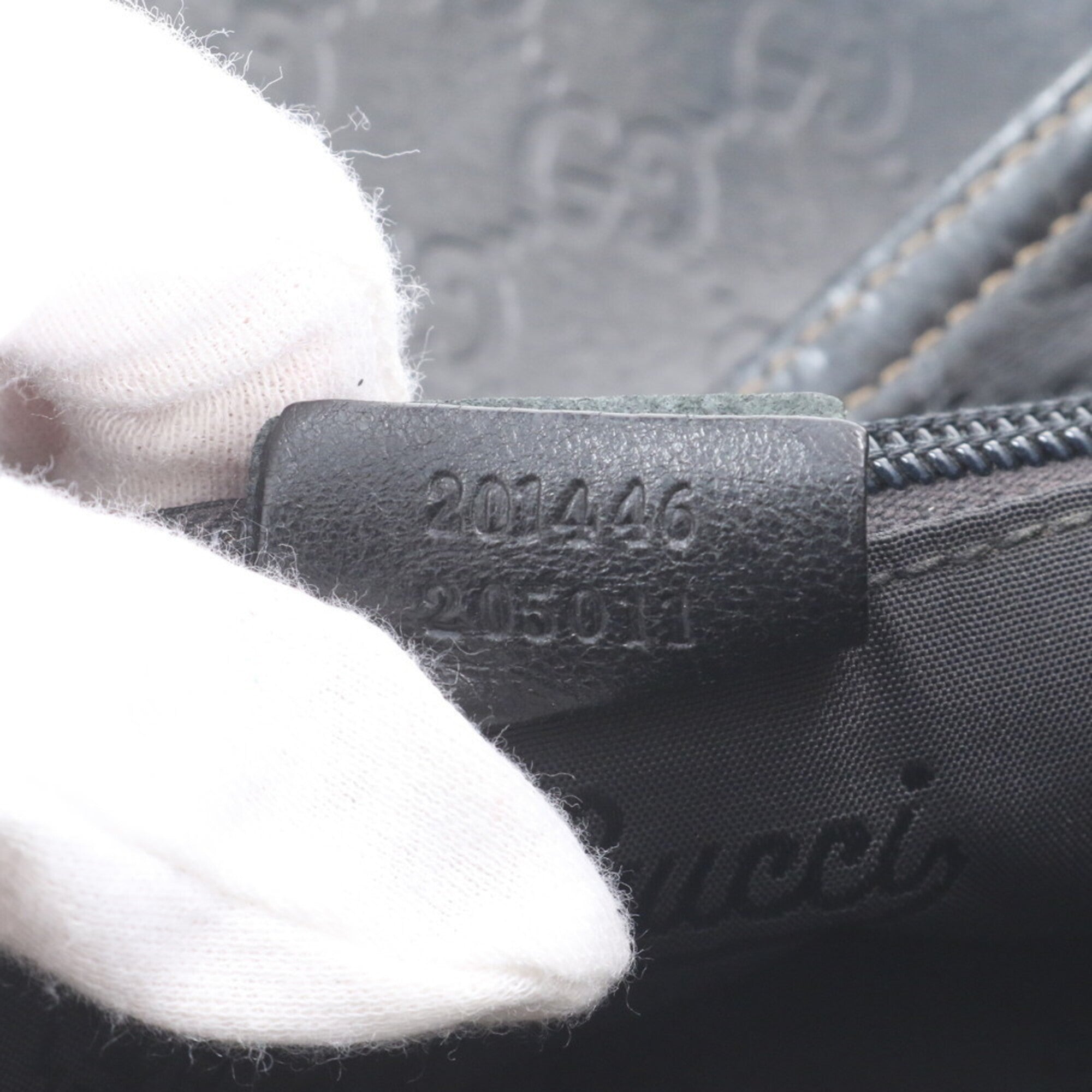 Gucci Black Leather Messenger Bag Shoulder Bag Tote Bag (Pre-Owned)