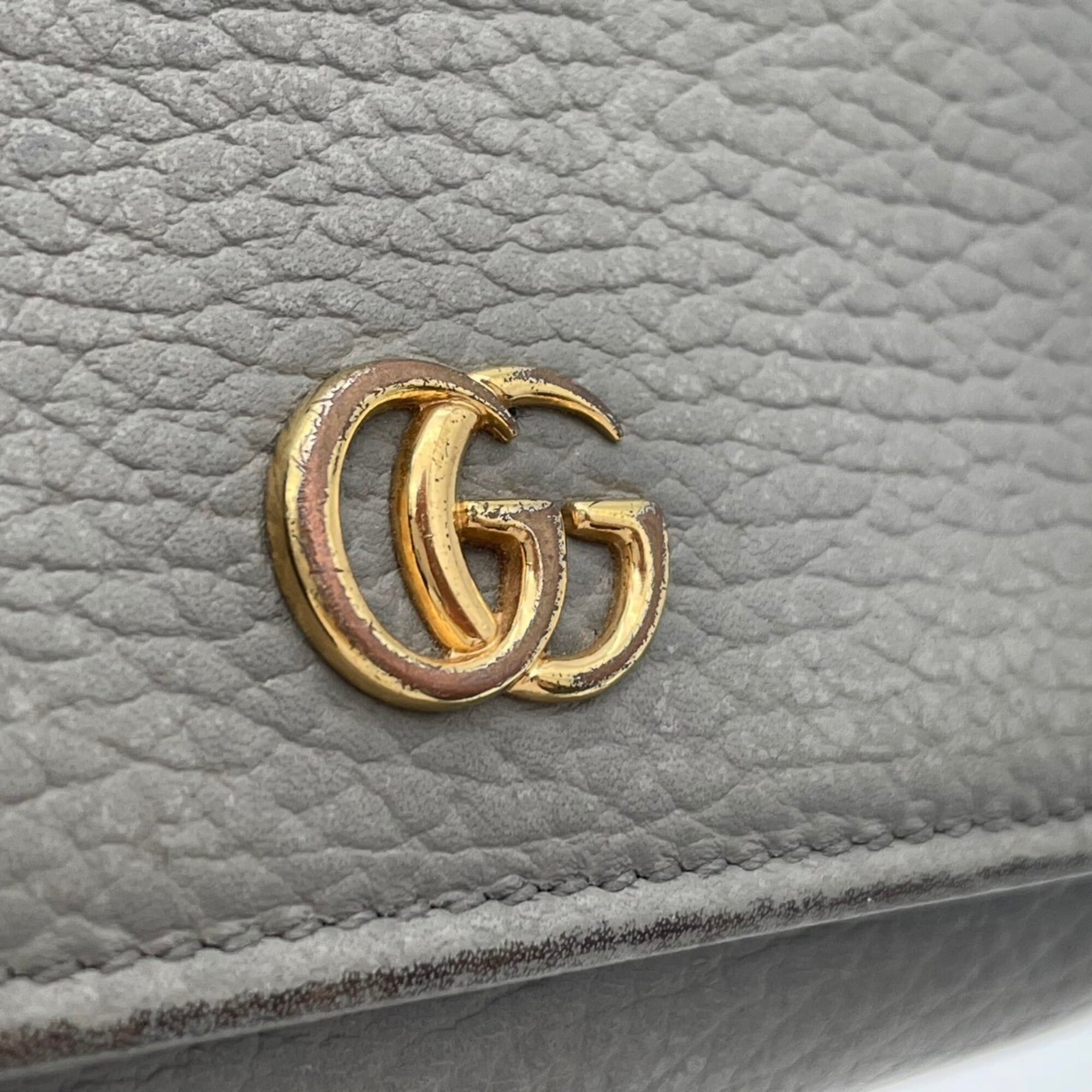 Gucci Gray Leather Wallet (Tri-Fold) (Pre-Owned)
