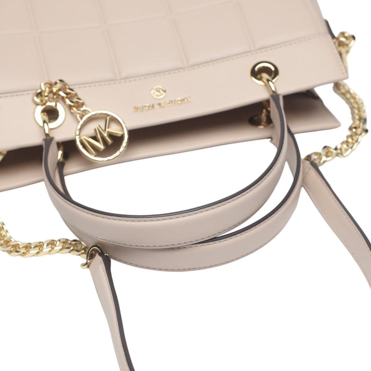 Michael Kors Pink Beige Leather Handbag Shoulder Bag (Pre-Owned)