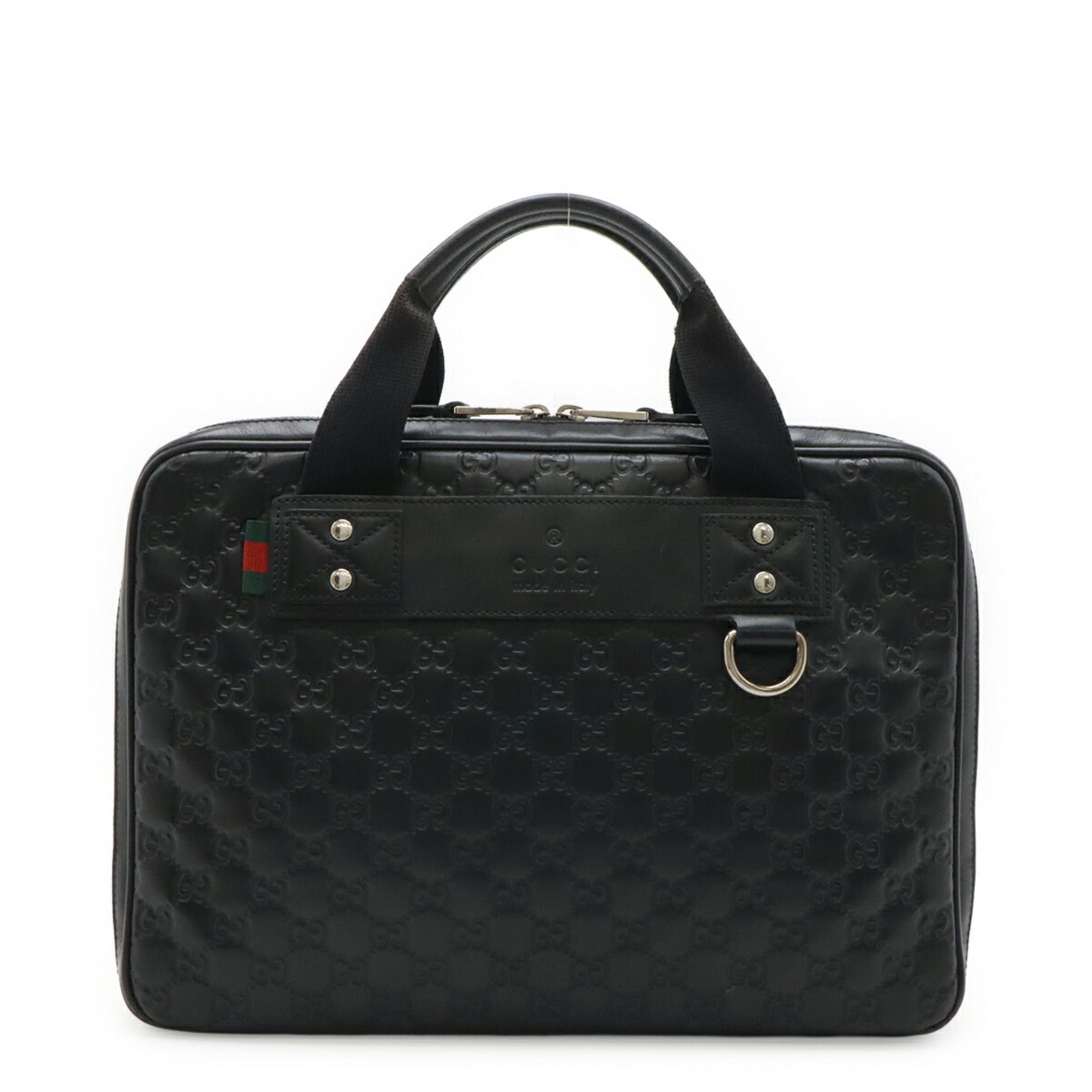 Gucci Black Rubber Leather Laptop Bag (Pre-Owned)