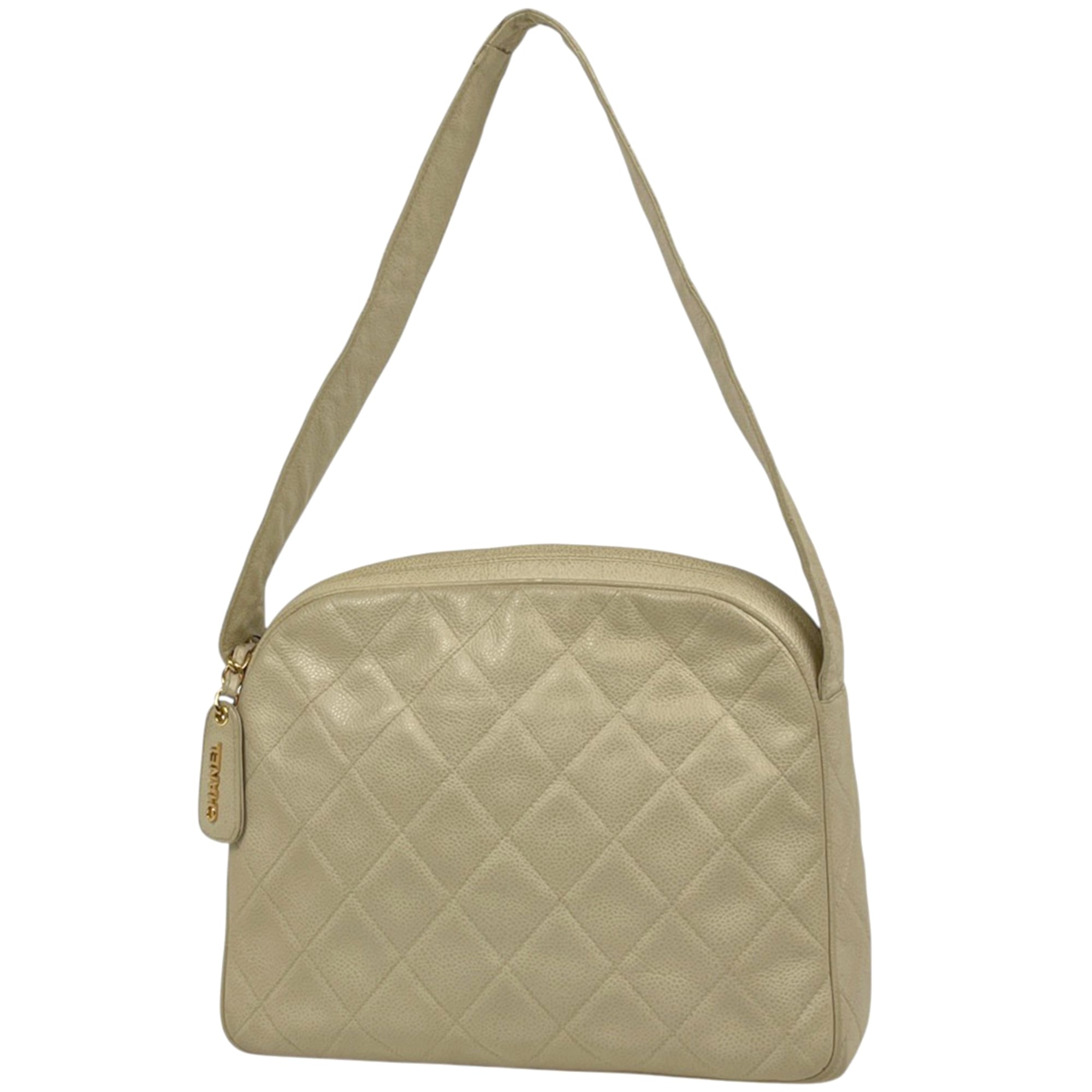 Chanel Matelasse Cream Leather Shoulder Bag (Pre-Owned)