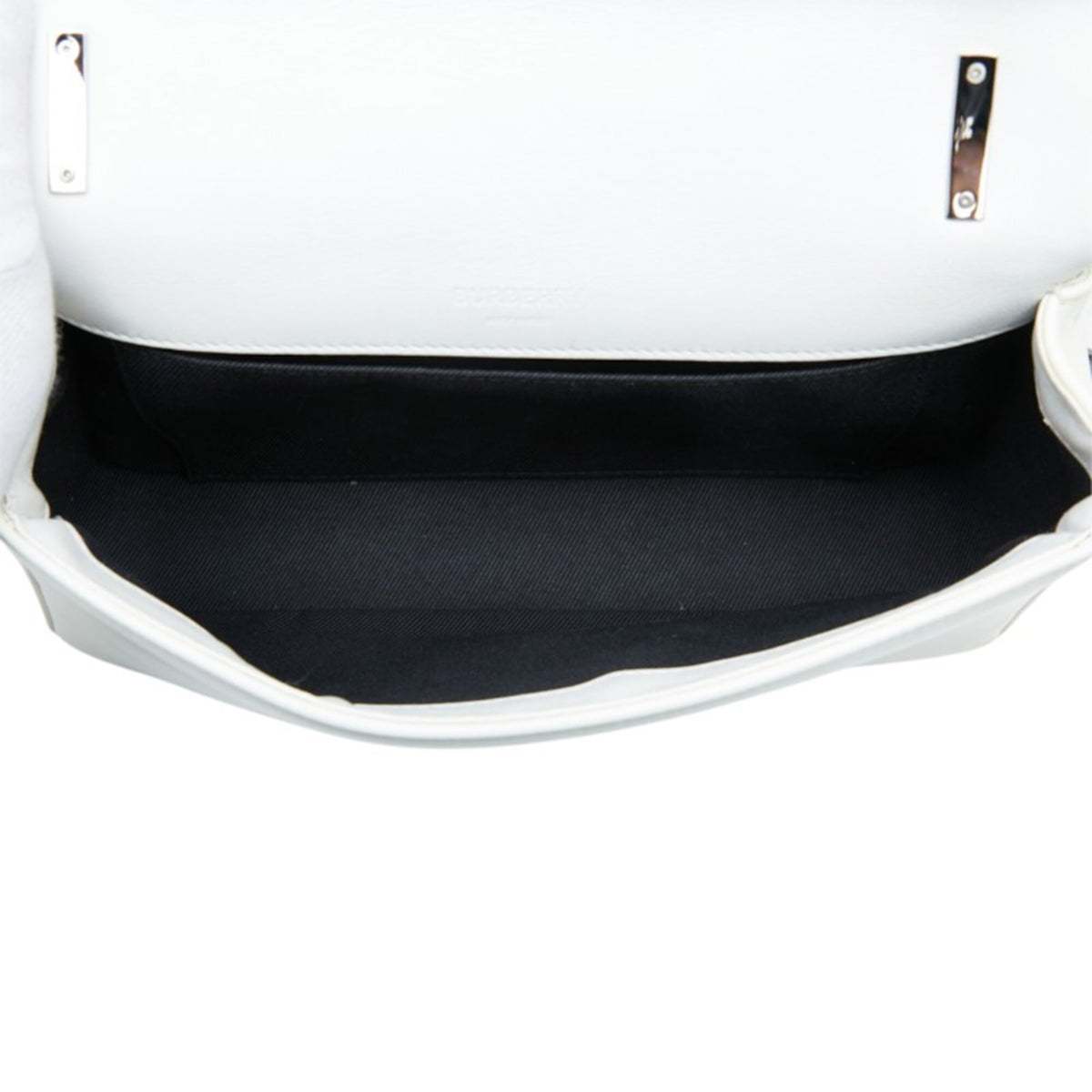 Burberry Black White Leather Shoulder Bag (Pre-Owned)