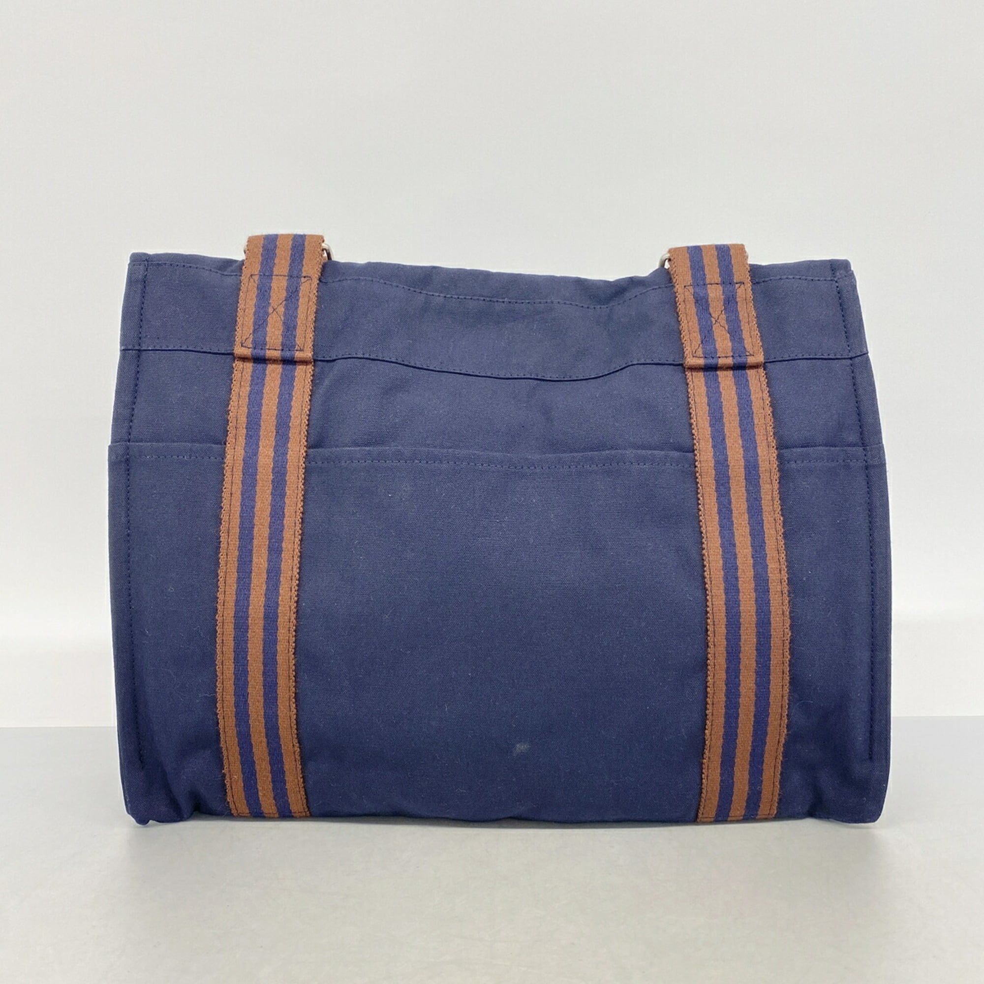 Hermes Navy Nylon Canvas Shoulder Bag (Pre-Owned)