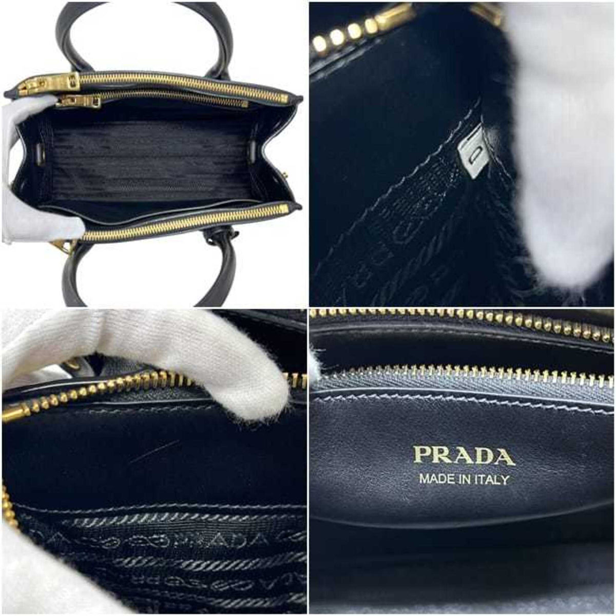 Prada Black Nero Leather Saffiano Handbag Shoulder Bag (Pre-Owned)