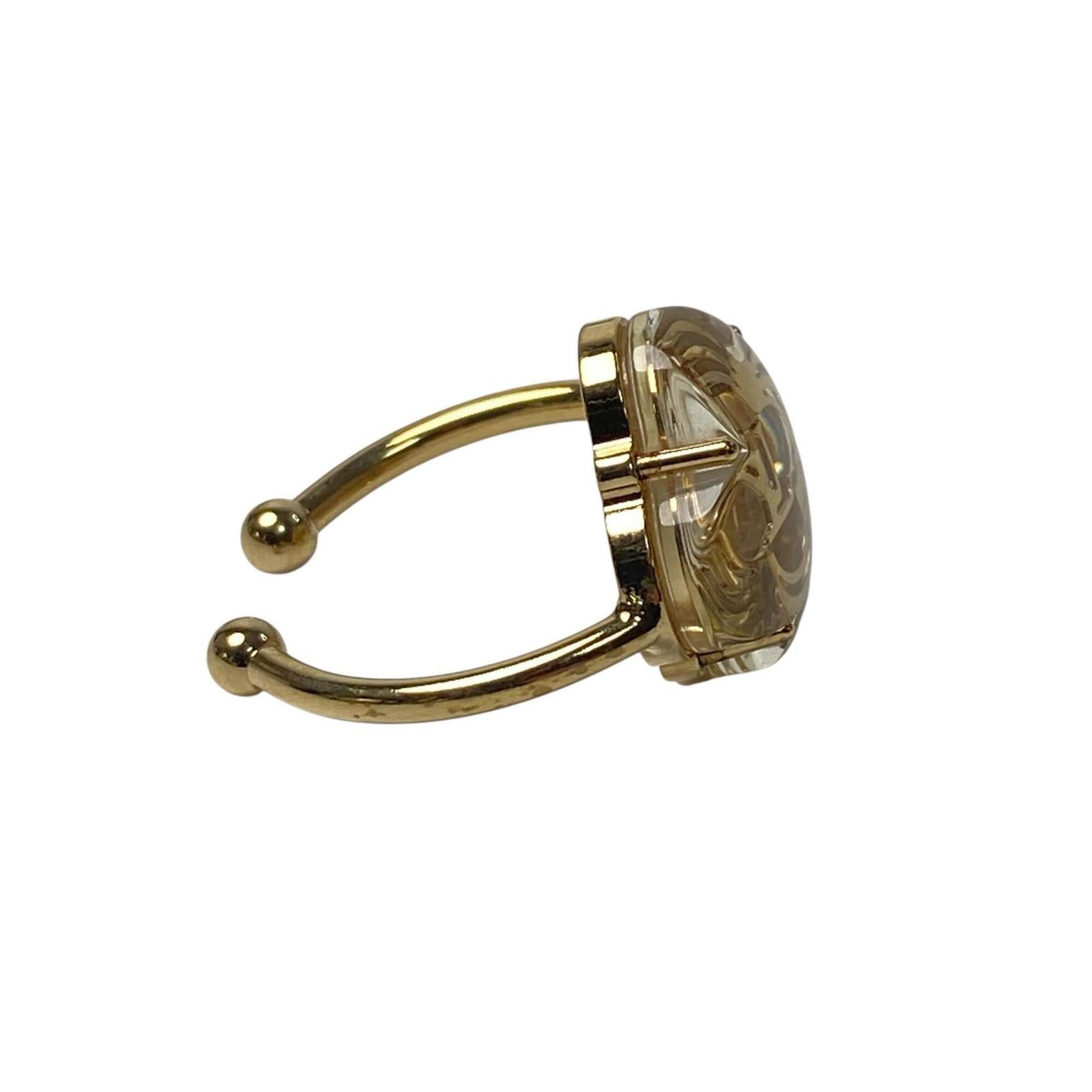 Louis Vuitton Gold Clear Metal Band Ring (Pre-Owned)