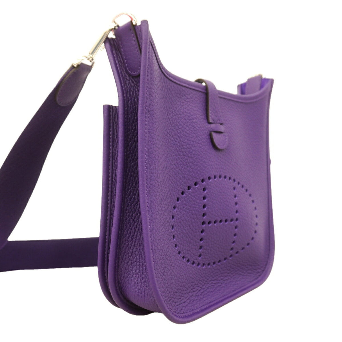 Hermes Purple Taurillon Clemence Leather Shoulder Bag (Pre-Owned)