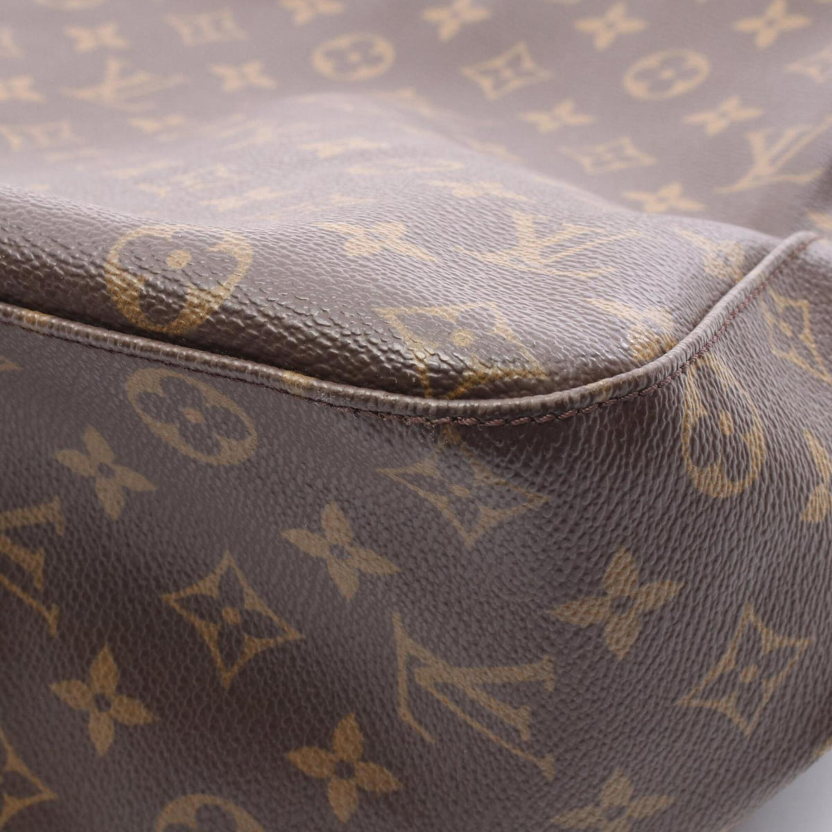 Louis Vuitton Brown Coated Canvas Leather Handbag Shoulder Bag (Pre-Owned)