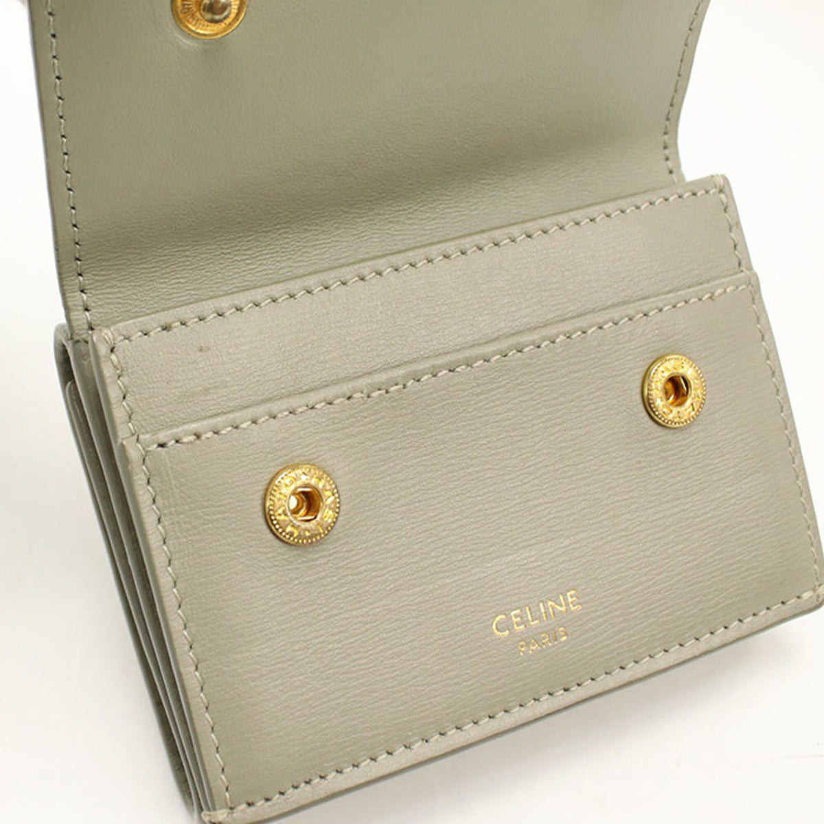 Celine Gray Leather Wallet (Tri-Fold) (Pre-Owned)