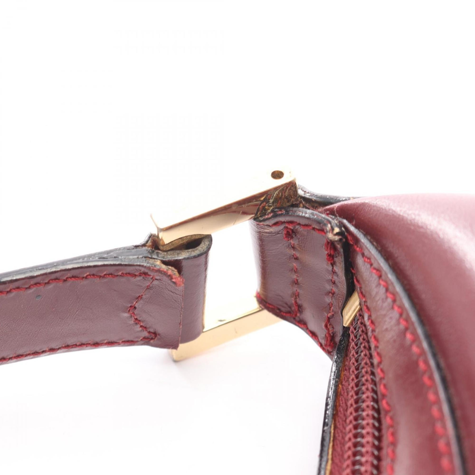 Yves Saint Laurent Bordeaux Leather Handbag Shoulder Bag (Pre-Owned)