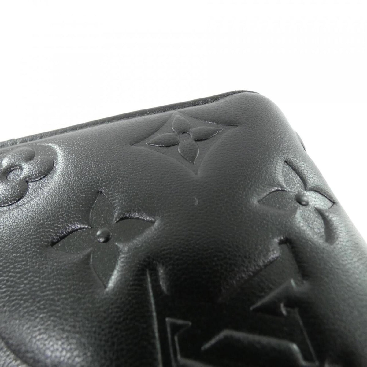 Louis Vuitton Black Leather Long Wallet (Bi-Fold) (Pre-Owned)