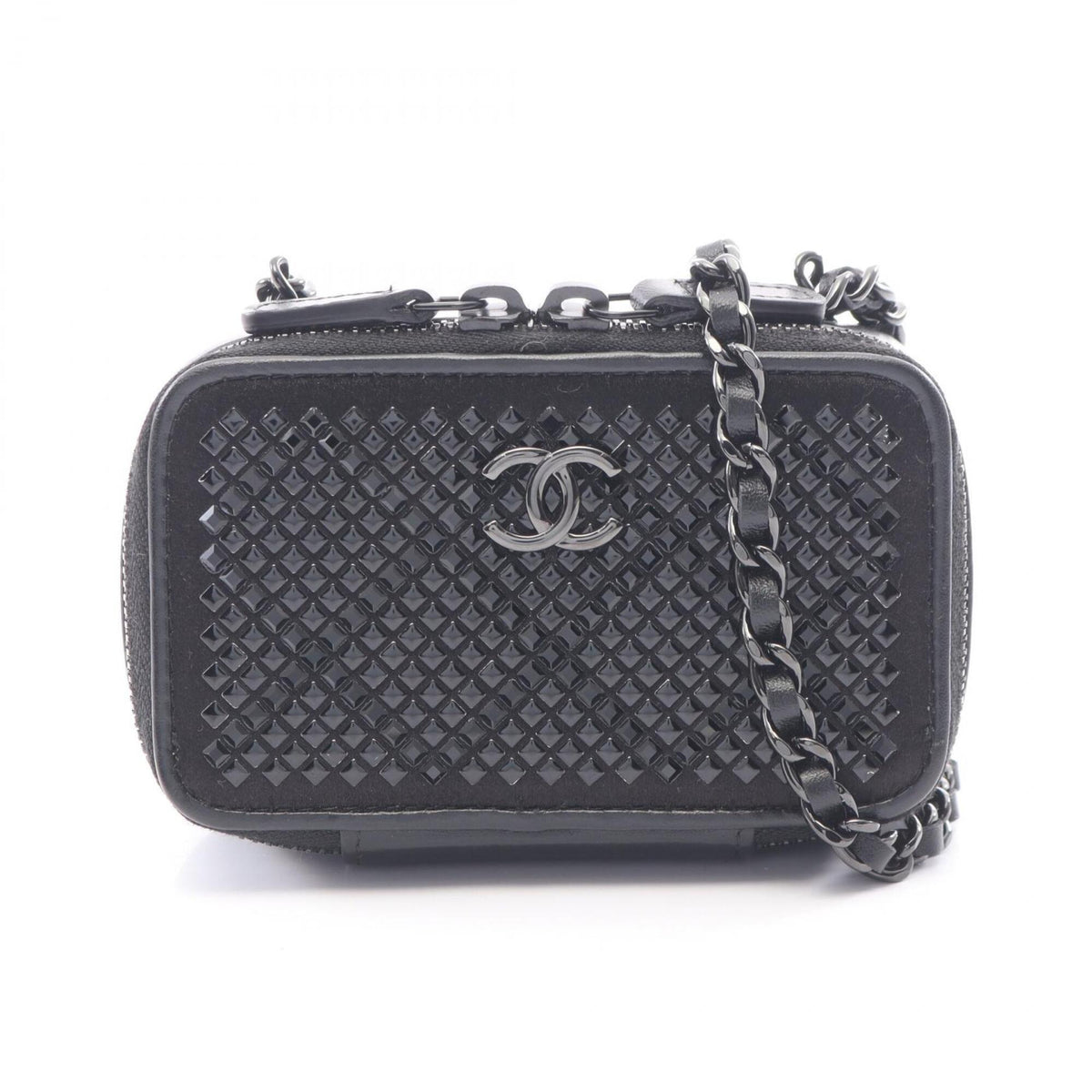 Chanel Black Leather Handbag Shoulder Bag (Pre-Owned)