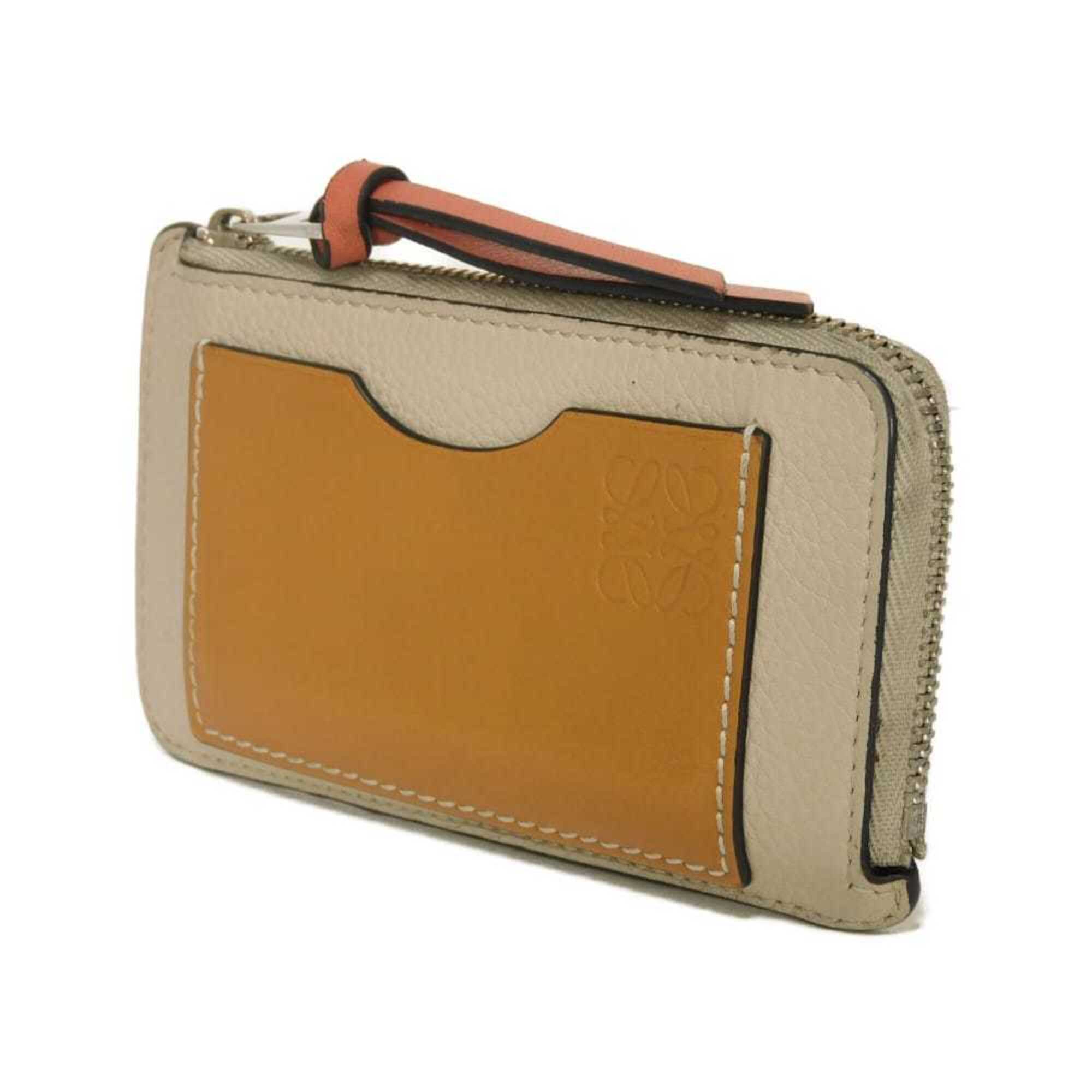Loewe Gray Leather Coin Purse/Coin Case (Pre-Owned)