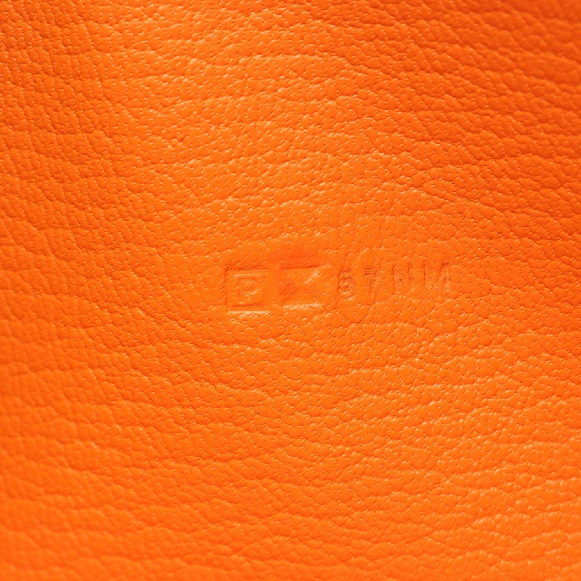 Hermes Feu Orange Chevre Leather Leather Long Wallet (Bi-Fold) (Pre-Owned)