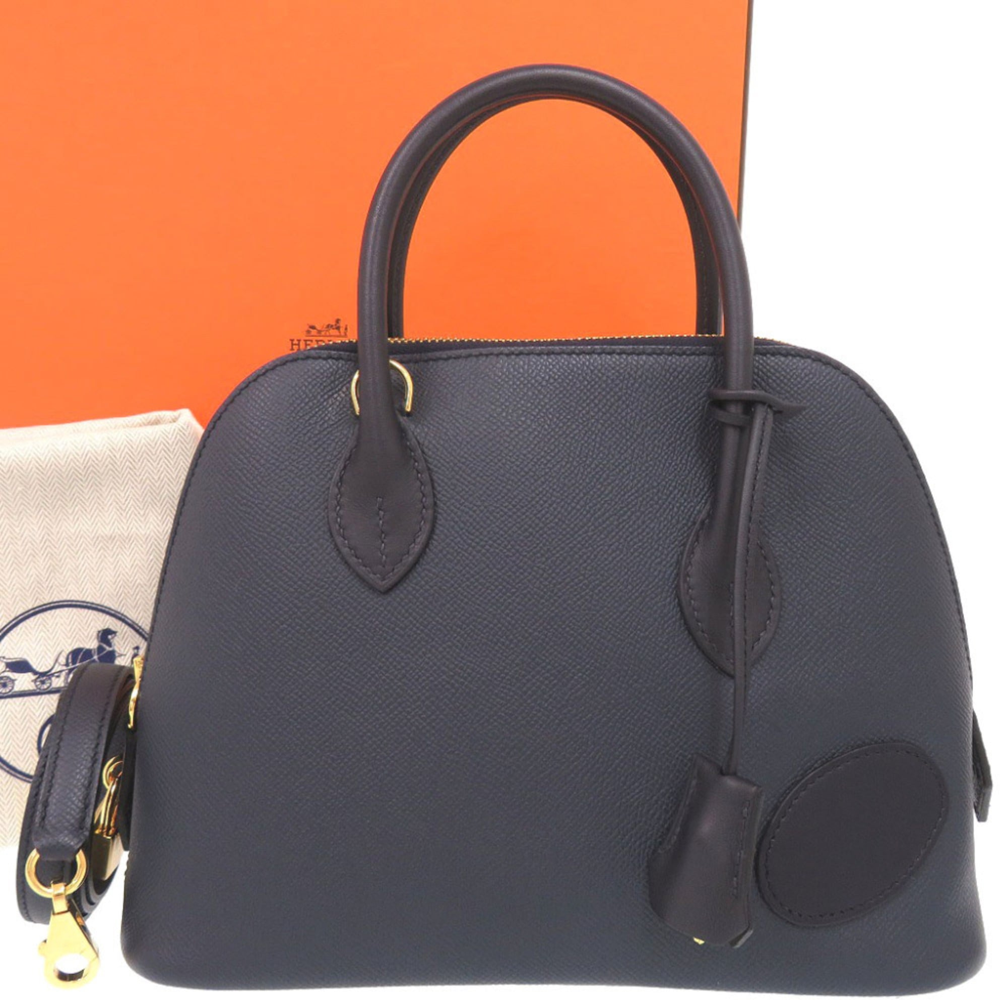 Hermes Blue Indigo Epsom Leather Handbag (Pre-Owned)