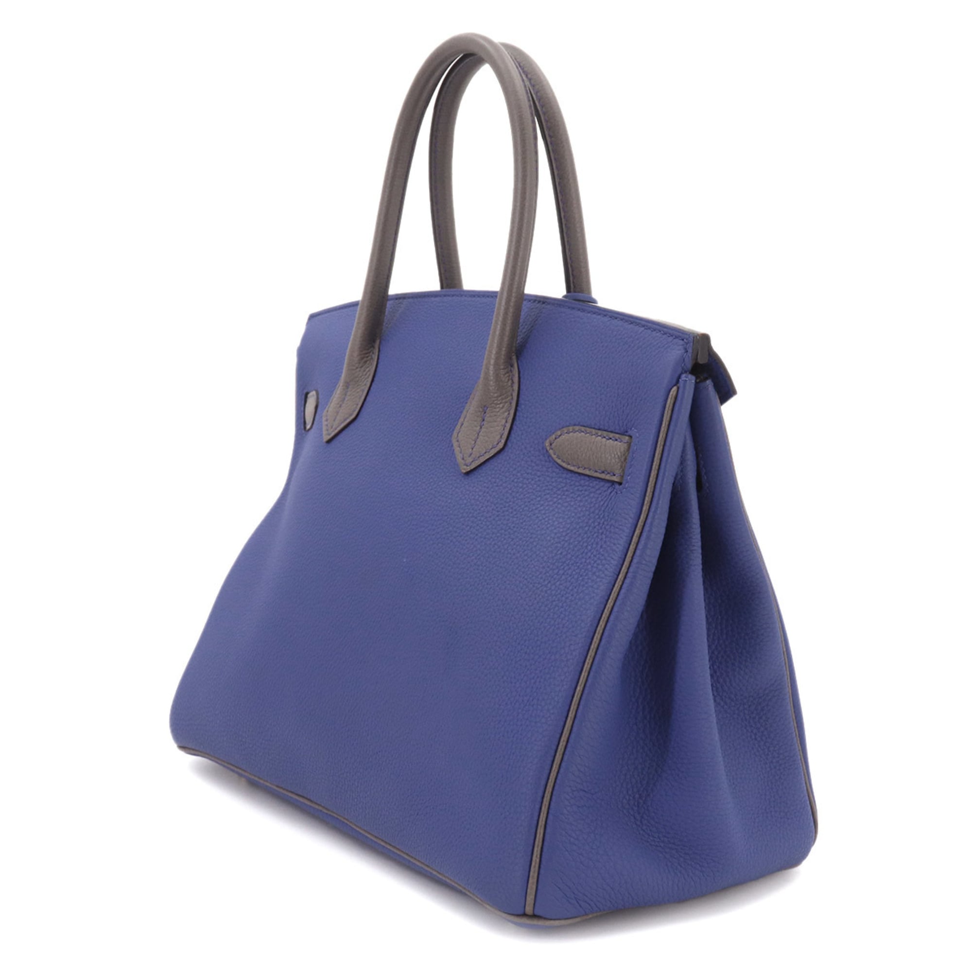 Hermes Birkin Blue Electric Etain Togo Leather Handbag (Pre-Owned)
