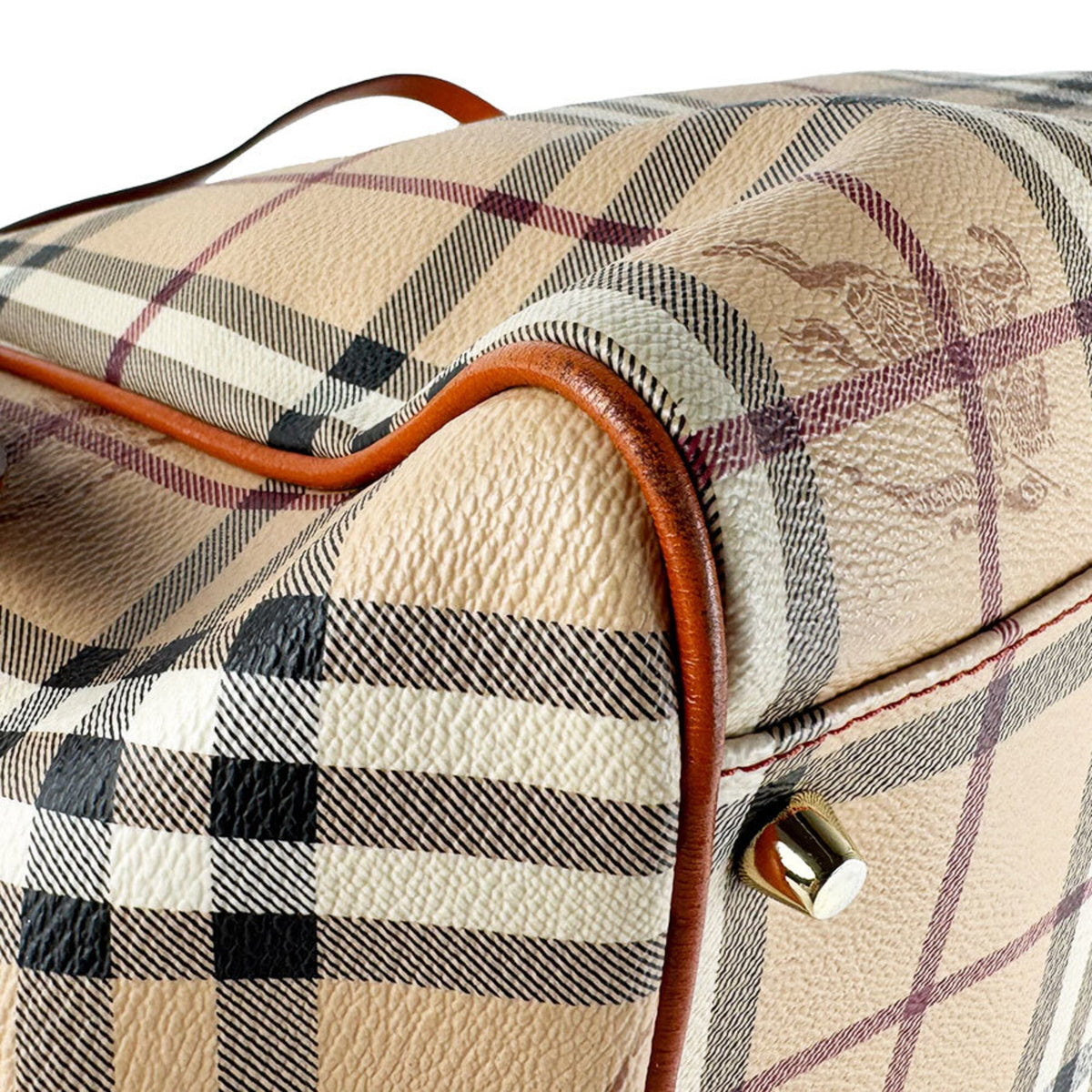 Burberry Beige Orange Pvc Leather Shoulder Bag (Pre-Owned)