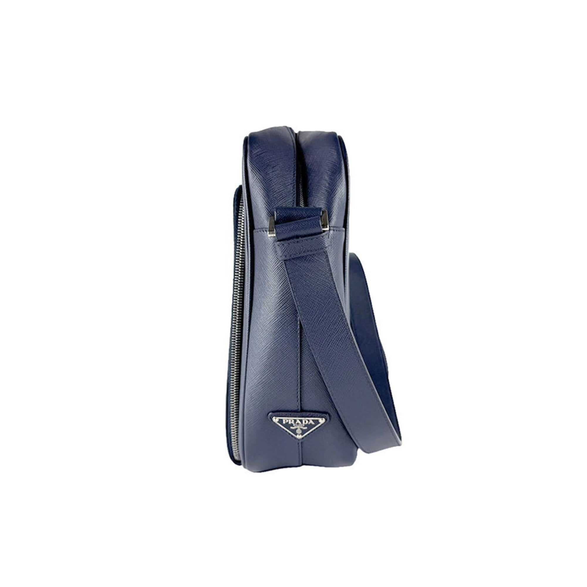 Prada Navy Leather Shoulder Bag (Pre-Owned)