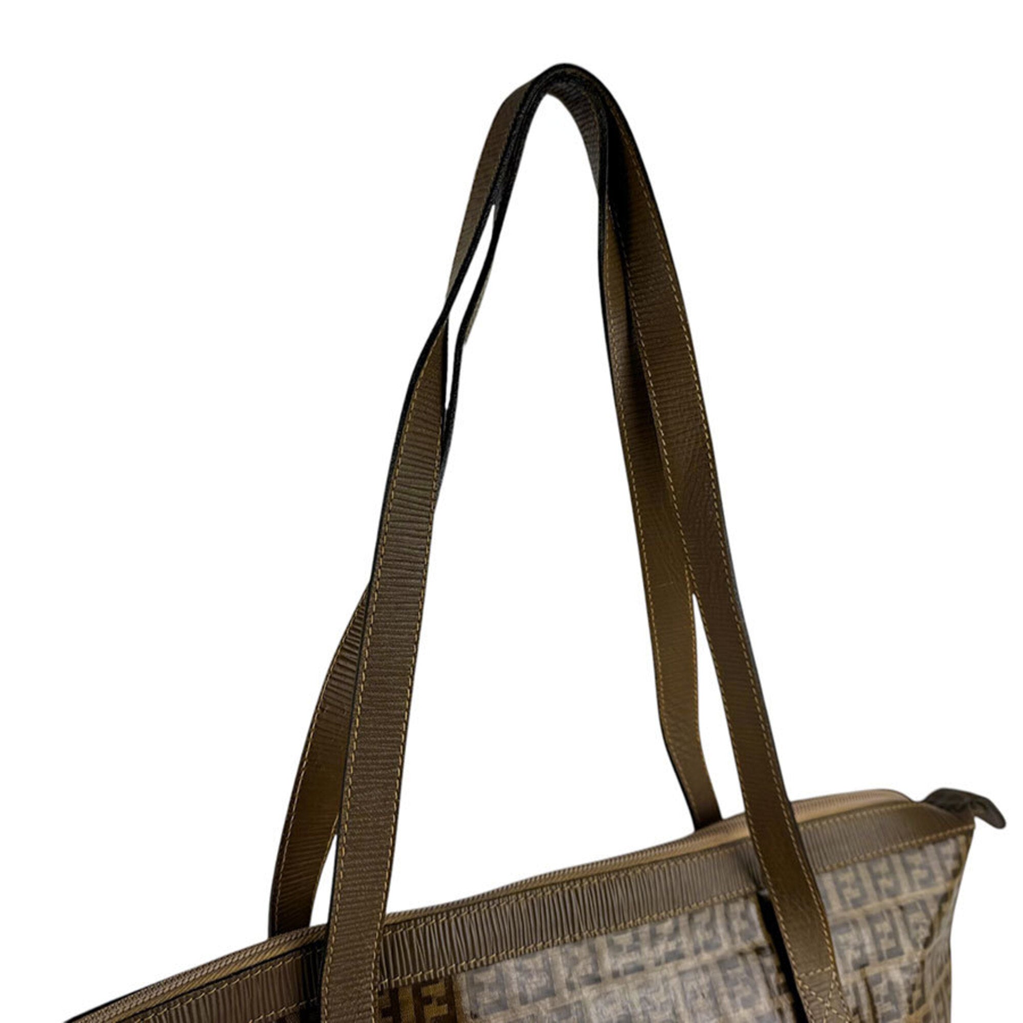 Fendi Brown Pvc Leather Shoulder Bag (Pre-Owned)