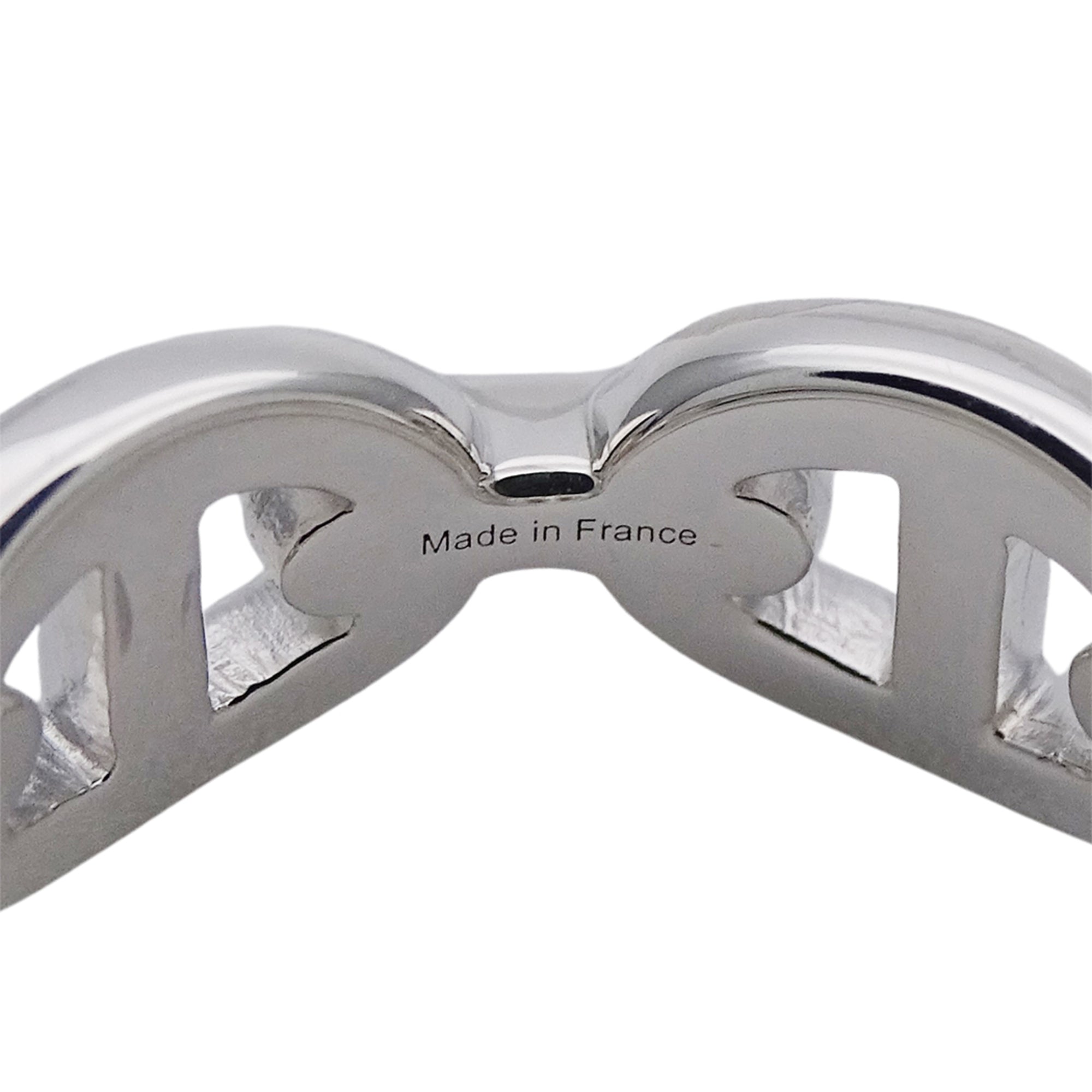 Hermes Silver Silver 925 Band Ring (Pre-Owned)