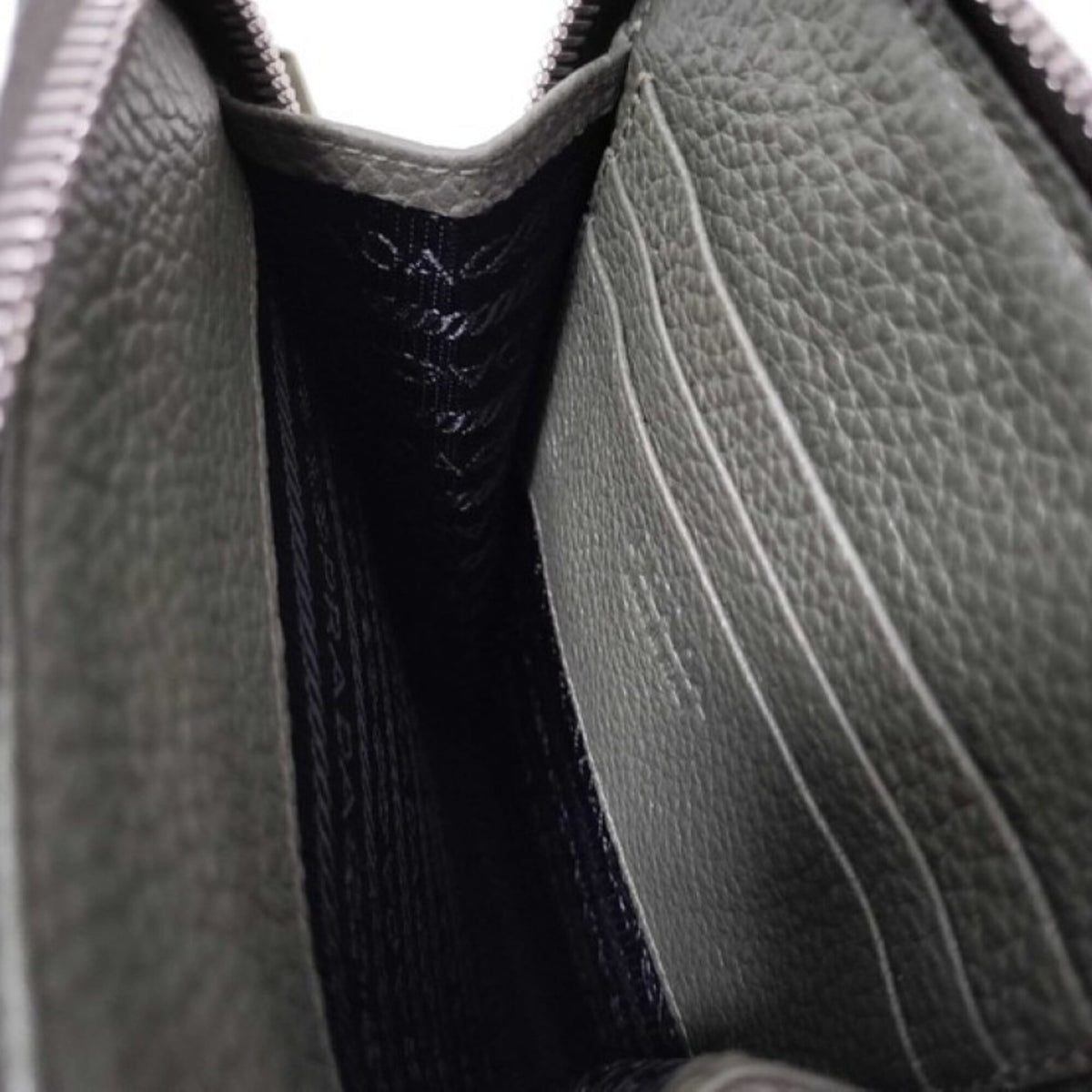 Prada Khaki Leather Shoulder Bag (Pre-Owned)