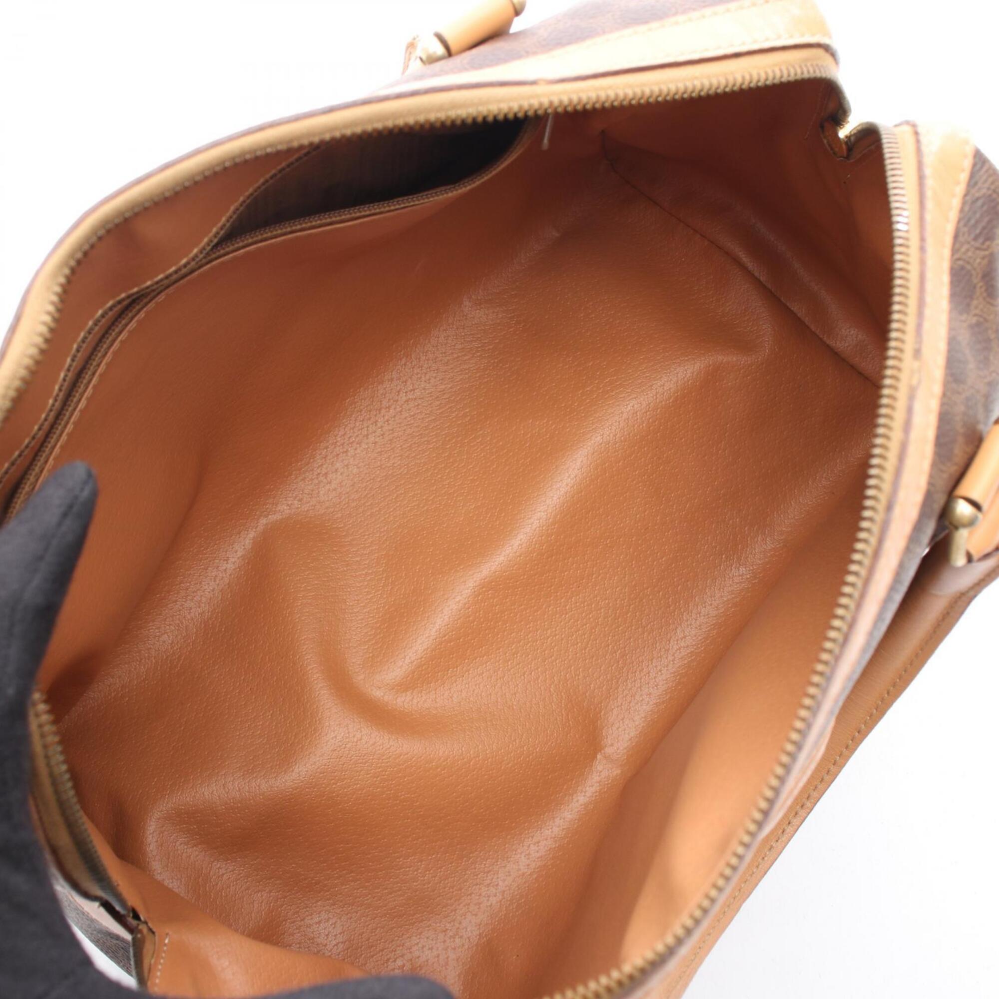 Celine Brown Coated Canvas Leather Handbag Tote Bag (Pre-Owned)