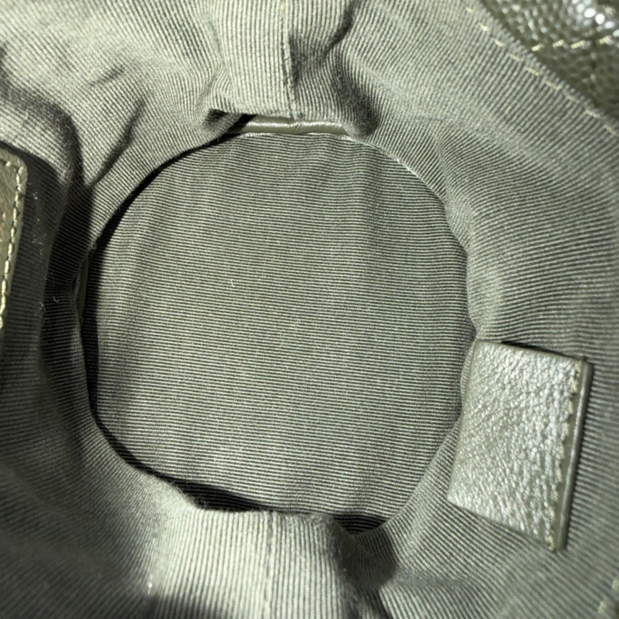 Chanel Khaki Grained Calfskin Pochette Shoulder Bag (Pre-Owned)