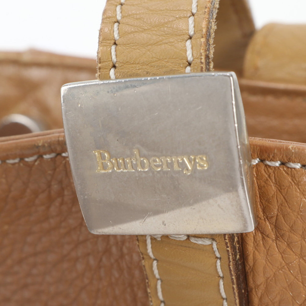 Burberry Camel Leather Handbag Shoulder Bag Tote Bag (Pre-Owned)