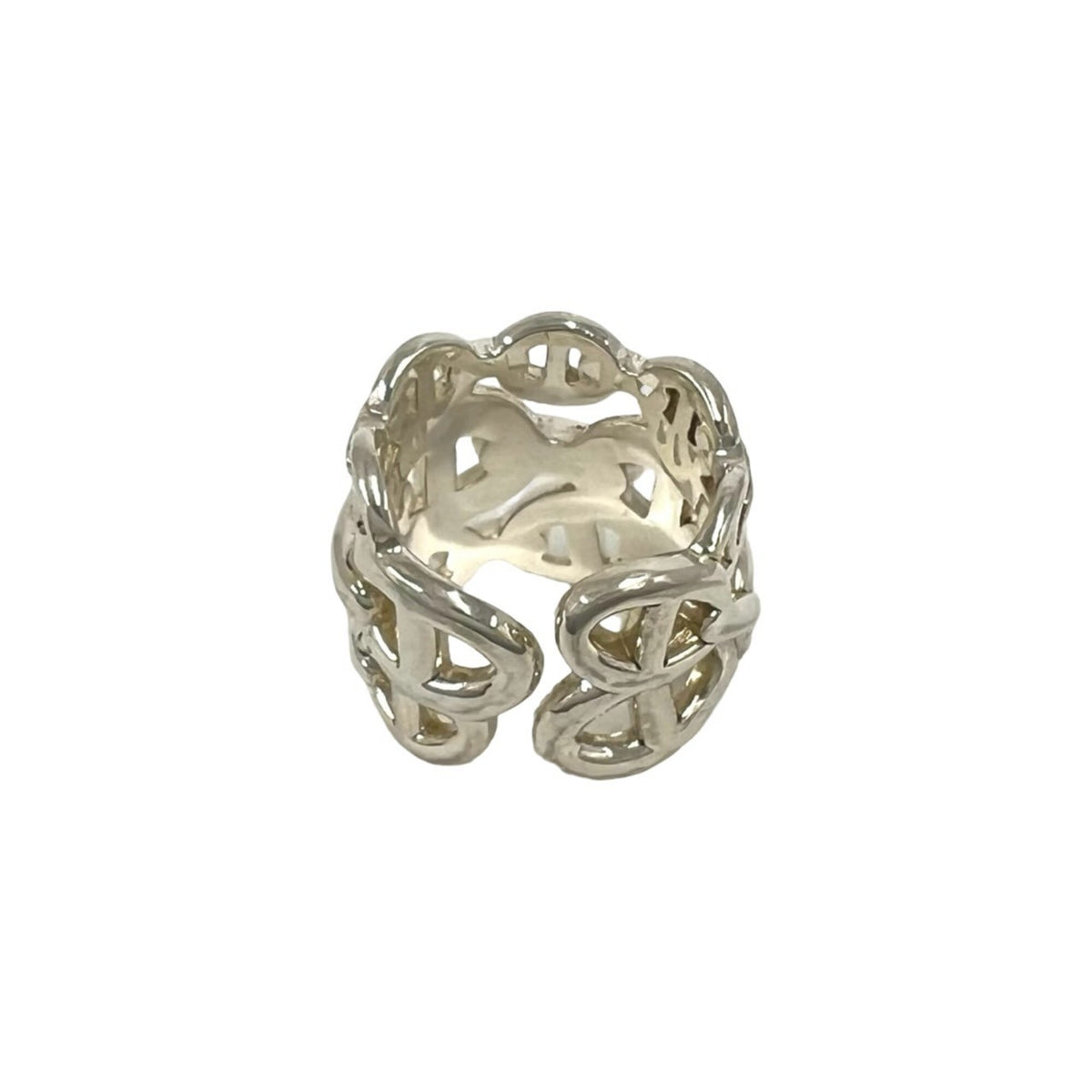 Hermes Silver Silver 925 Band Ring (Pre-Owned)
