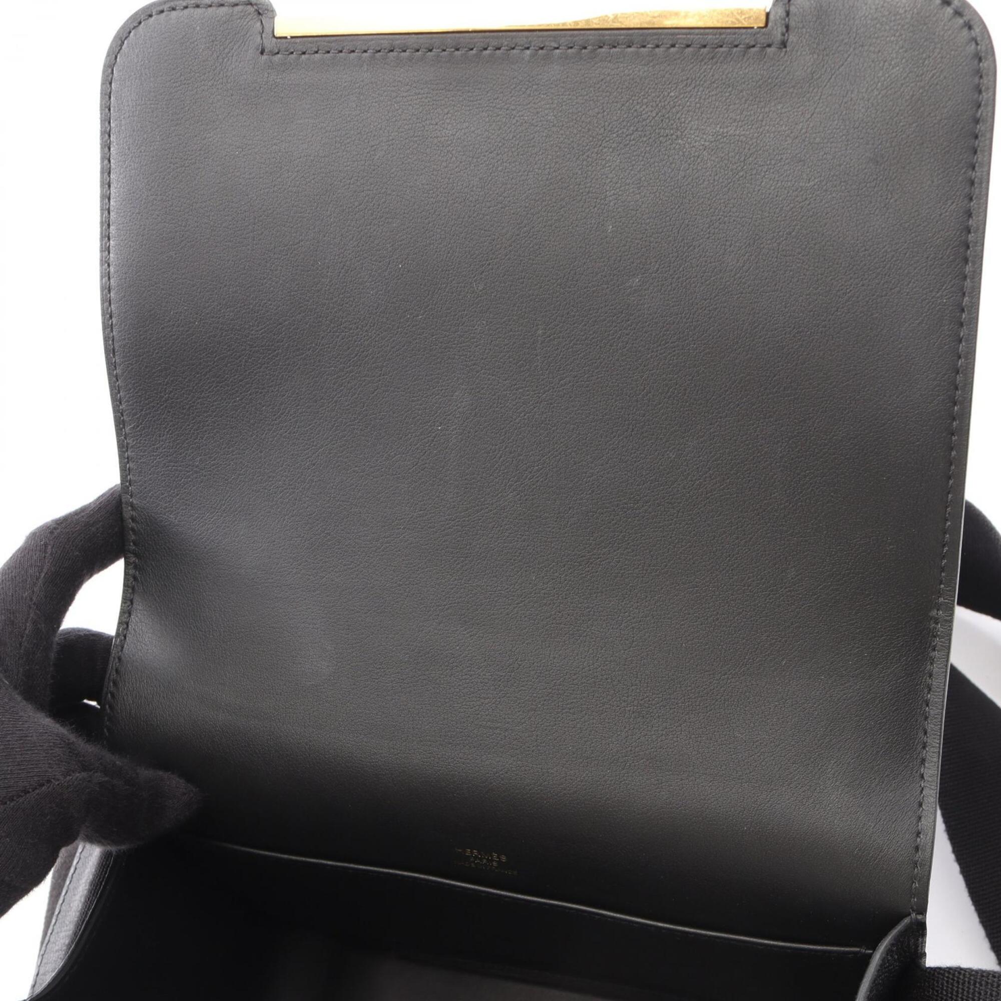 Hermes Black Chevre Leather Shoulder Bag (Pre-Owned)