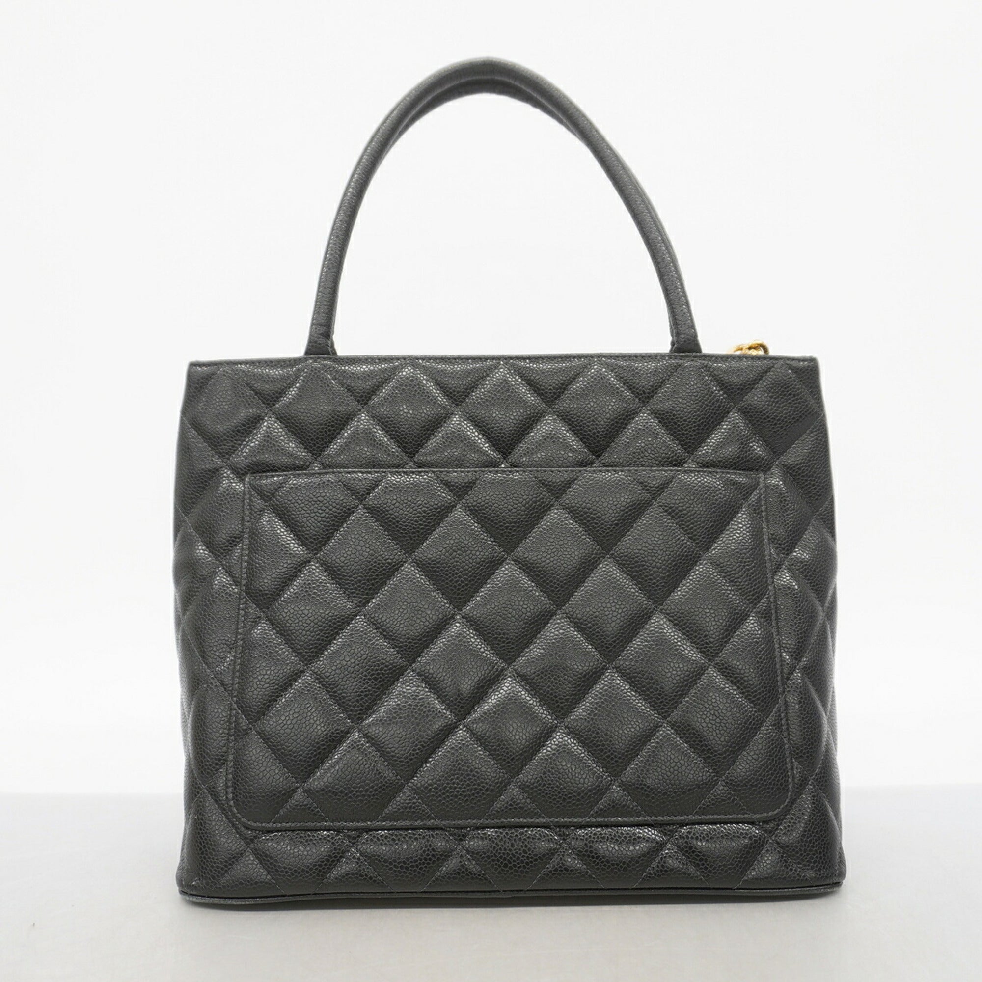 Chanel Black Grained Calfskin Tote Bag (Pre-Owned)