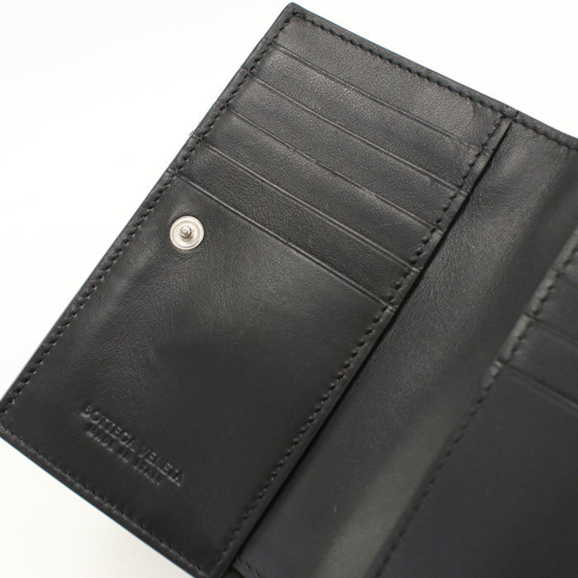 Bottega Veneta Black Leather Wallet (Bi-Fold) (Pre-Owned)