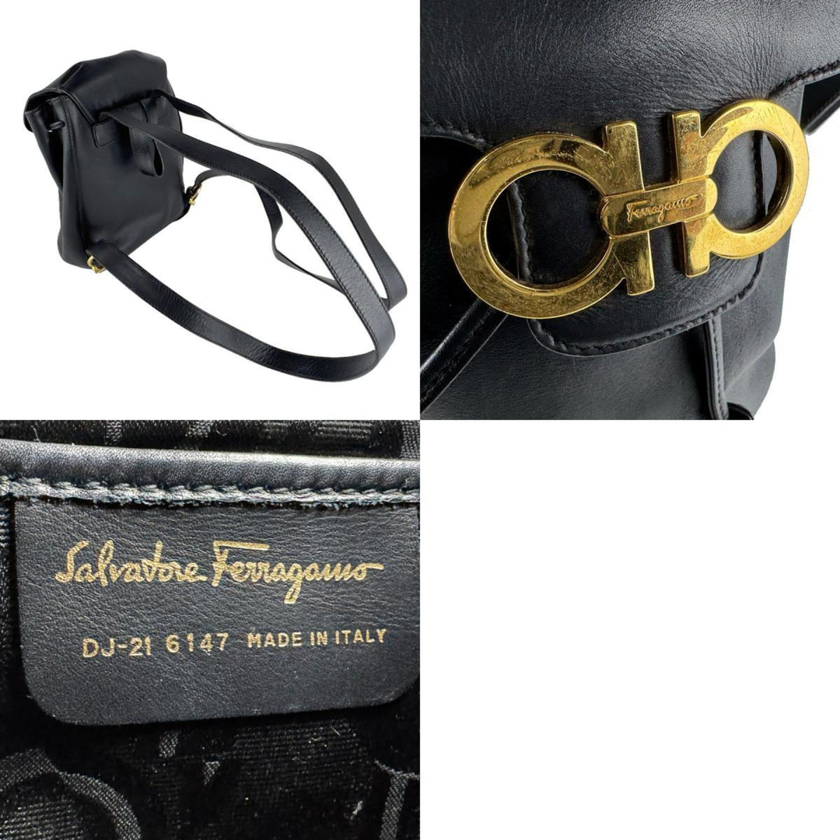 Salvatore Ferragamo Black Leather Backpack (Pre-Owned)