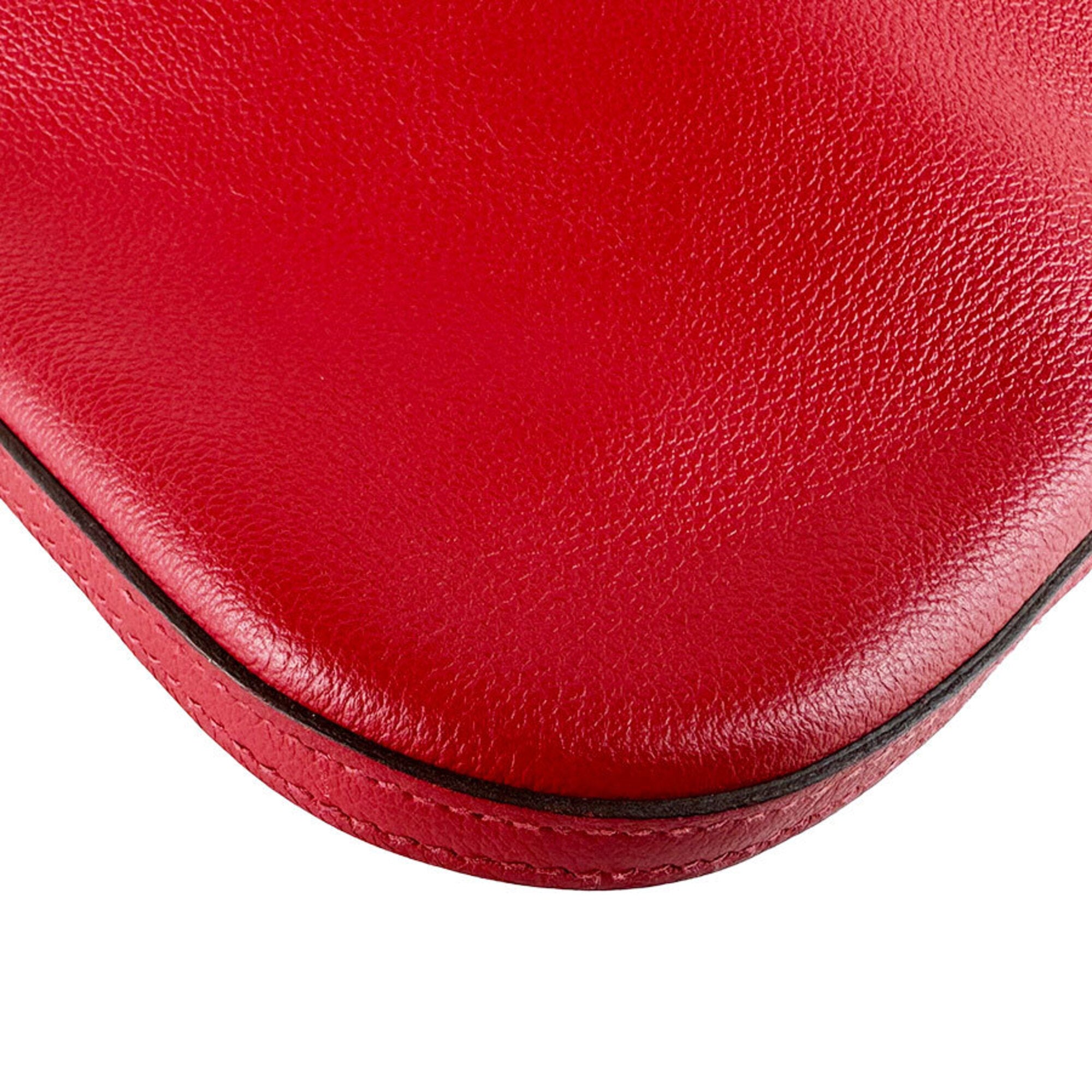 Hermes Red Color Leather Backpack Shoulder Bag (Pre-Owned)