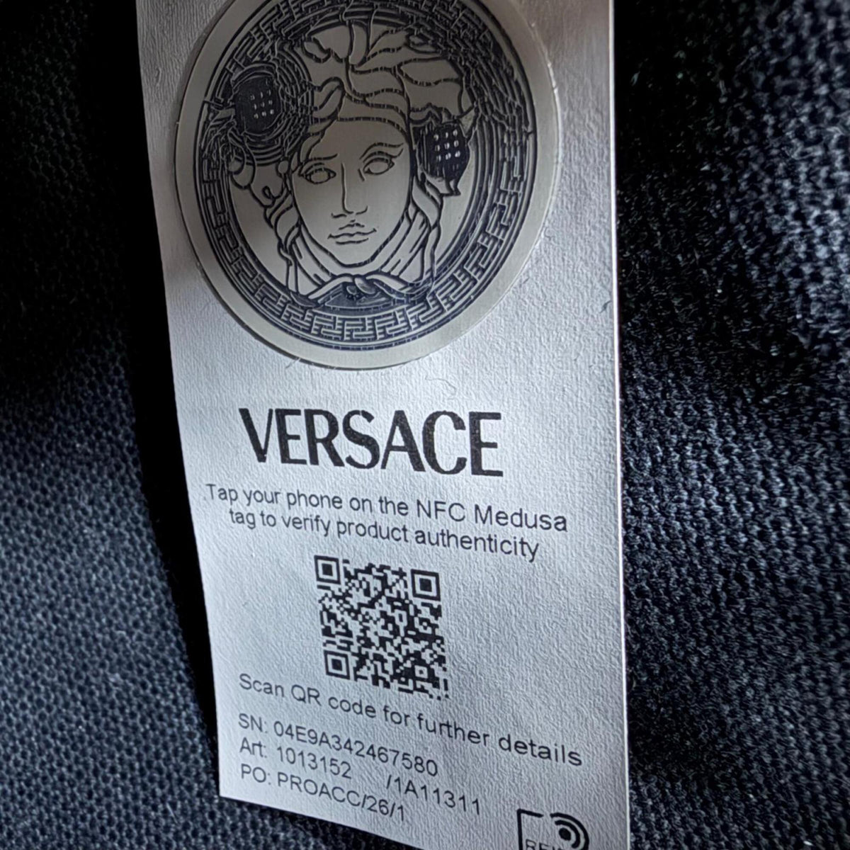 Versace Black Viscose Polyester Cotton Leather Tote Bag (Pre-Owned)