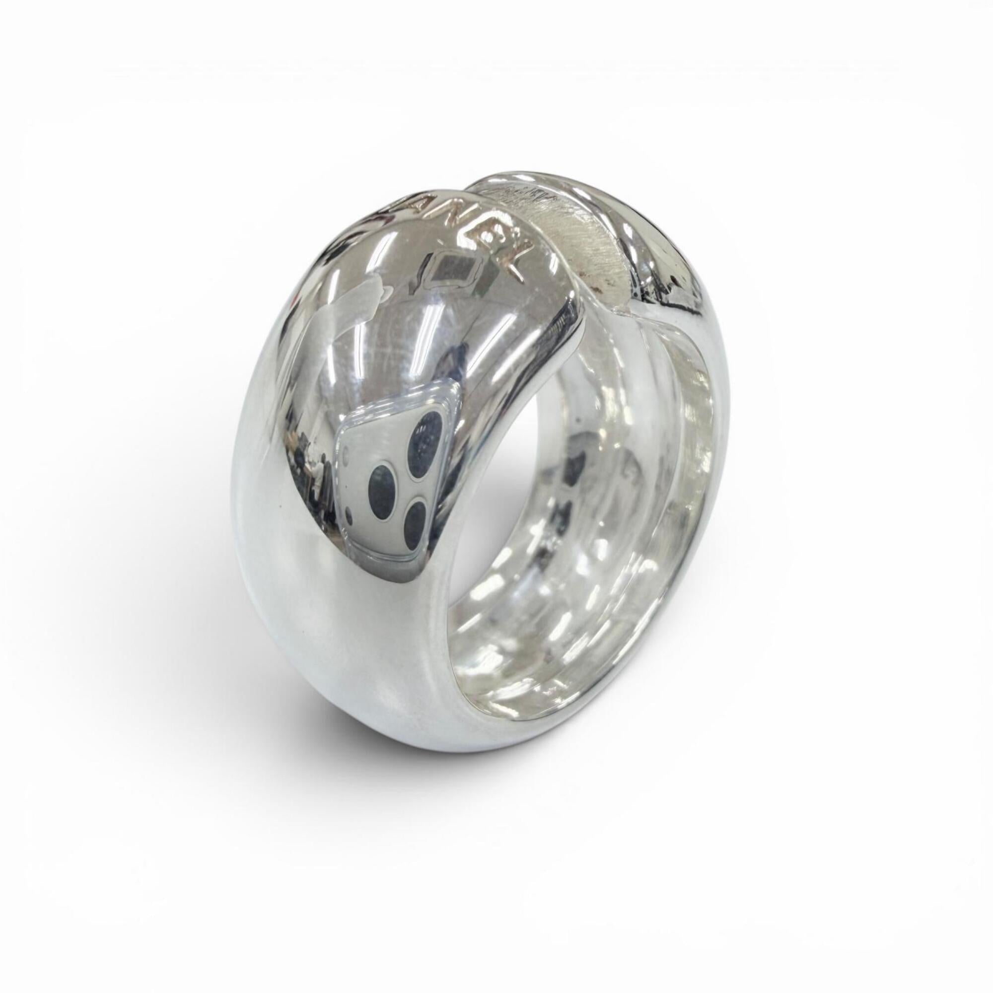 Chanel Silver Silver 925 Band Ring (Pre-Owned)