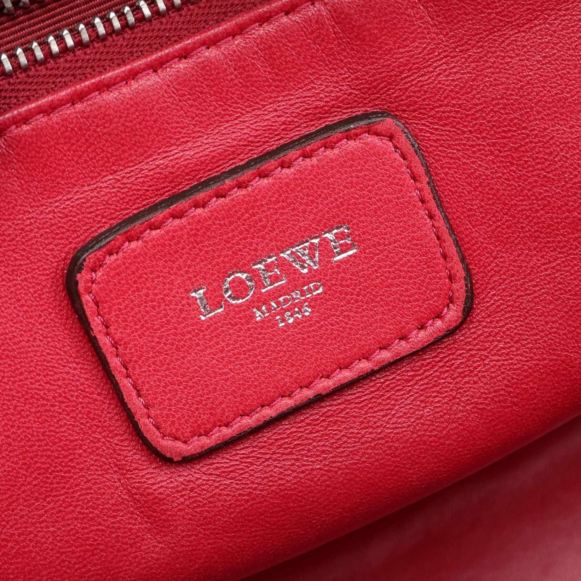 Loewe Red Color Leather Handbag (Pre-Owned)