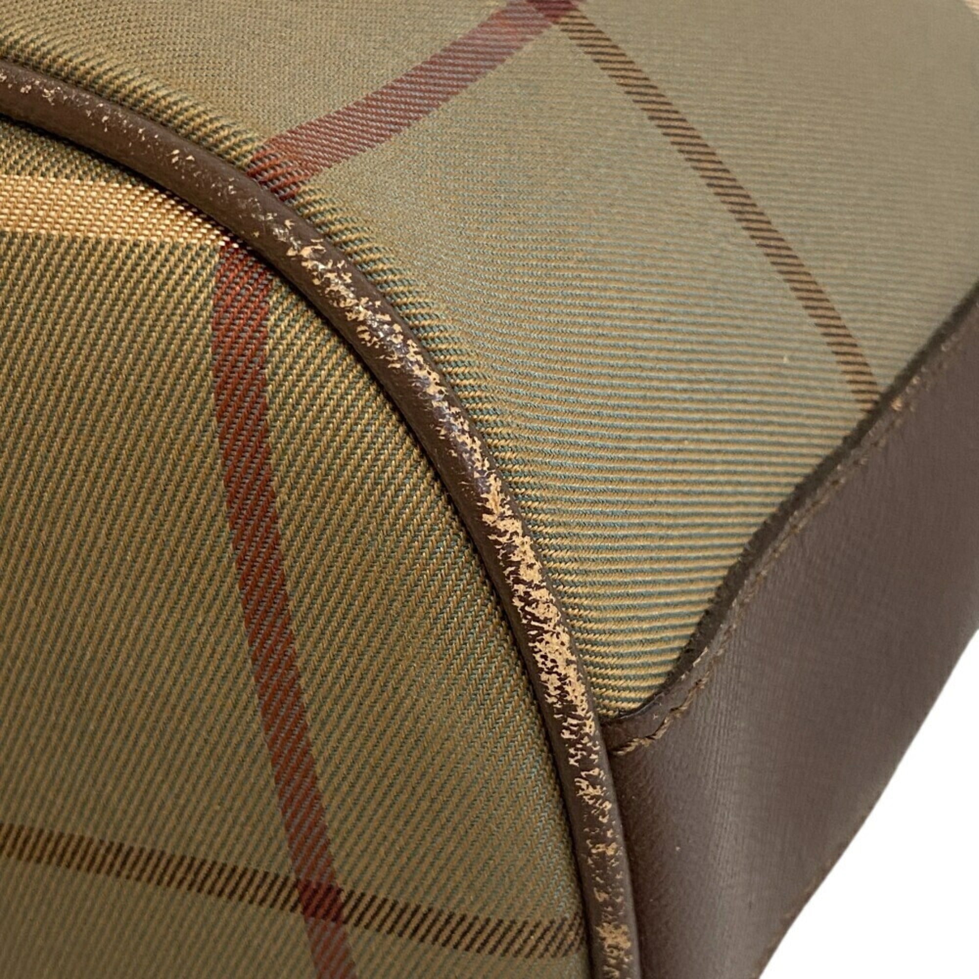 Burberry Burberrys Brown Green Khaki Canvas Shoulder Bag (Pre-Owned)
