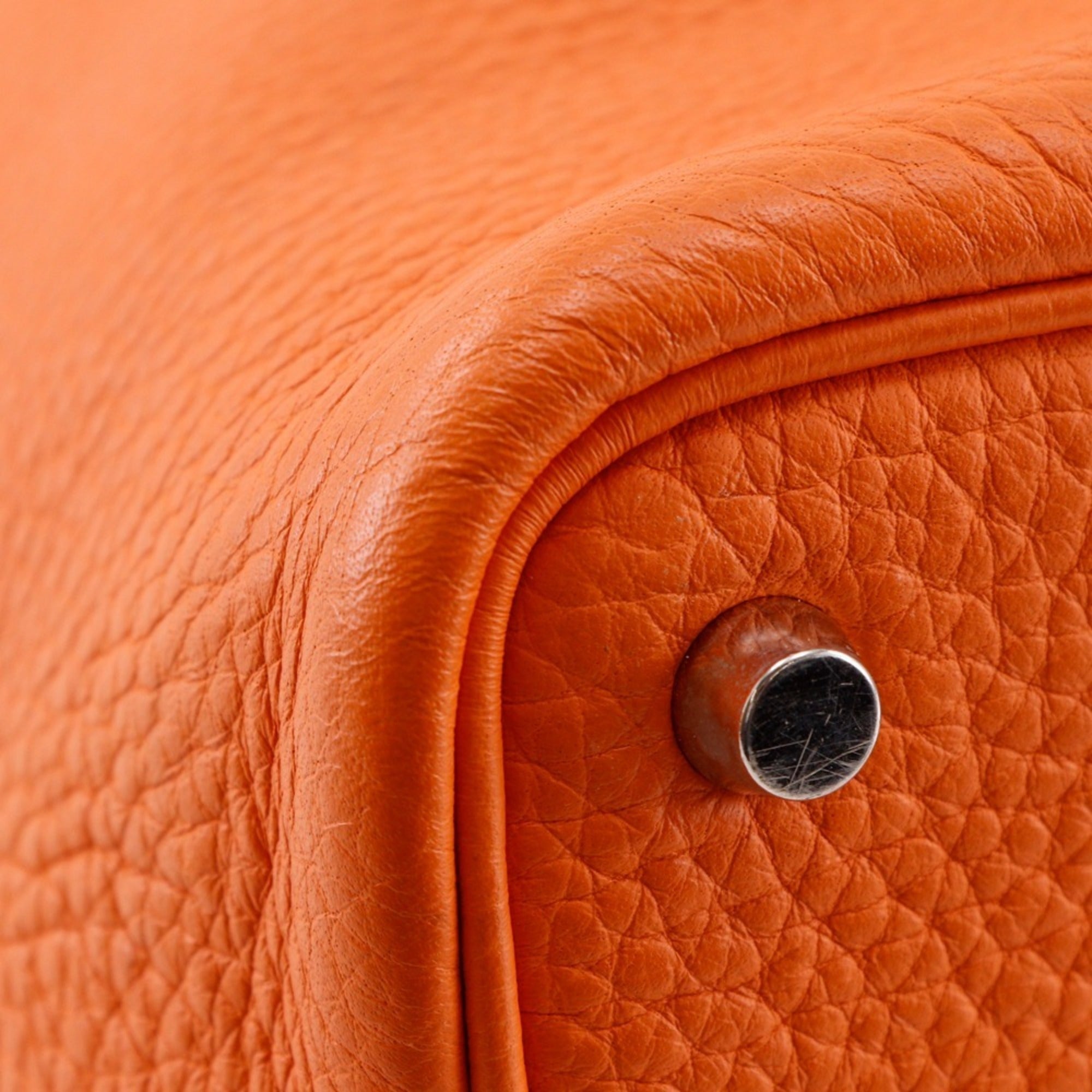 Hermes Orange Taurillon Clemence Leather Handbag (Pre-Owned)