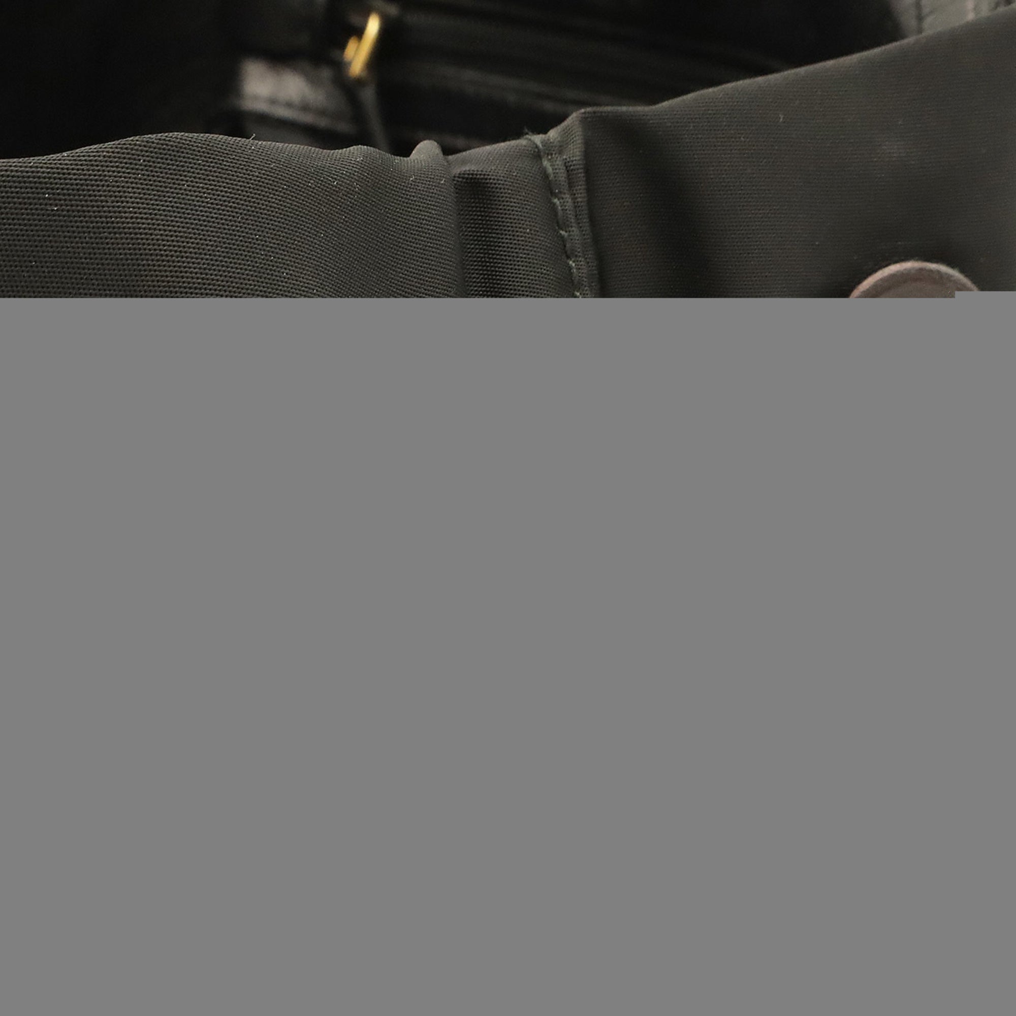 Prada Black Nero Nylon Leather Handbag Shoulder Bag (Pre-Owned)