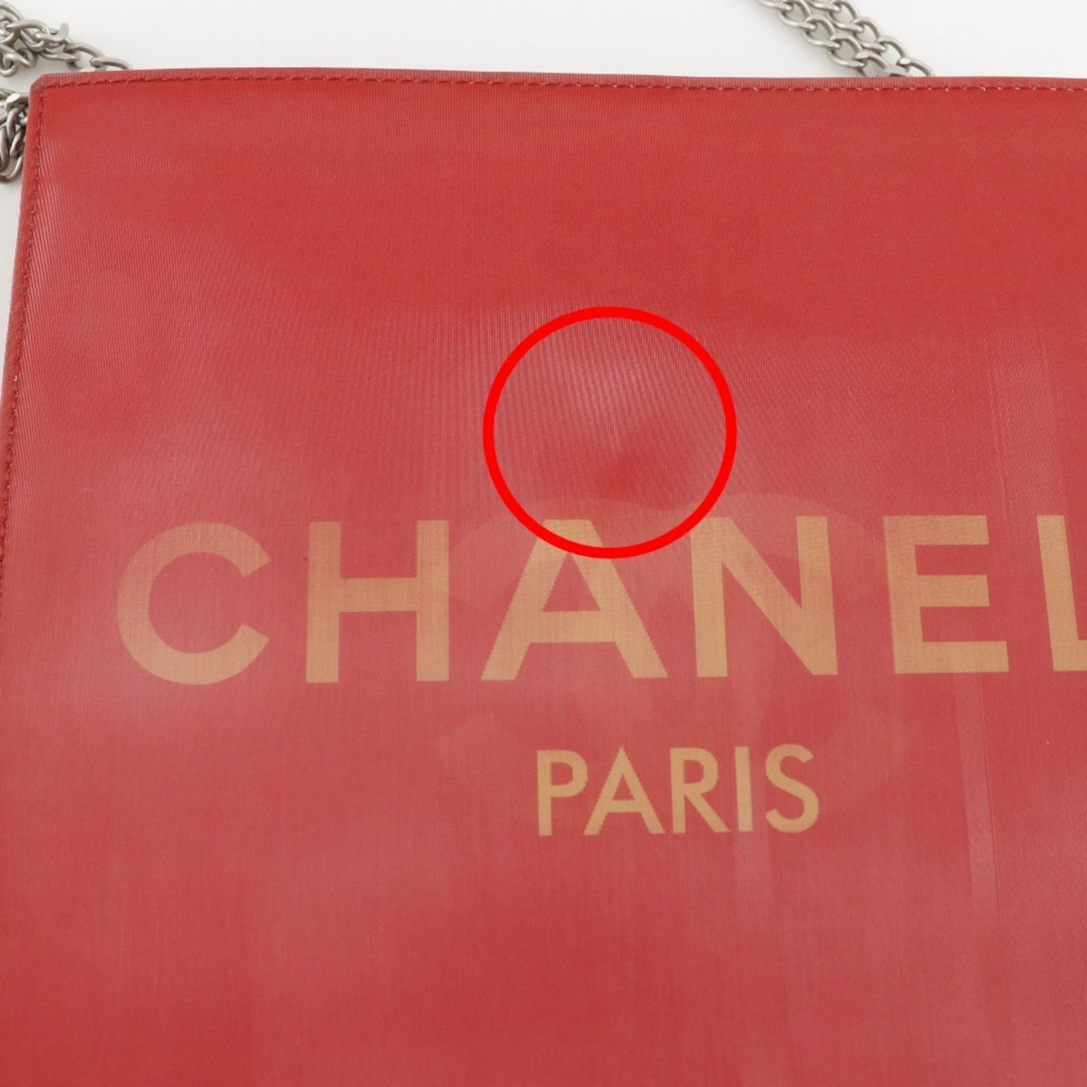 Chanel Red Color Vinyl Shoulder Bag (Pre-Owned)