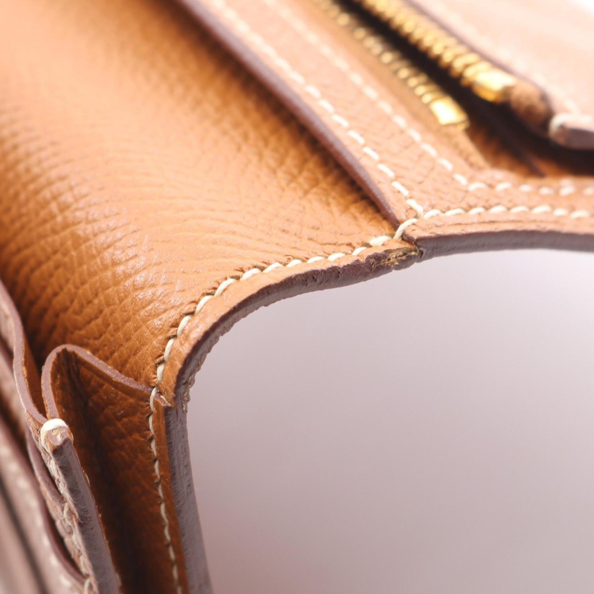 Hermes Brown Epsom Leather Long Wallet (Bi-Fold) (Pre-Owned)