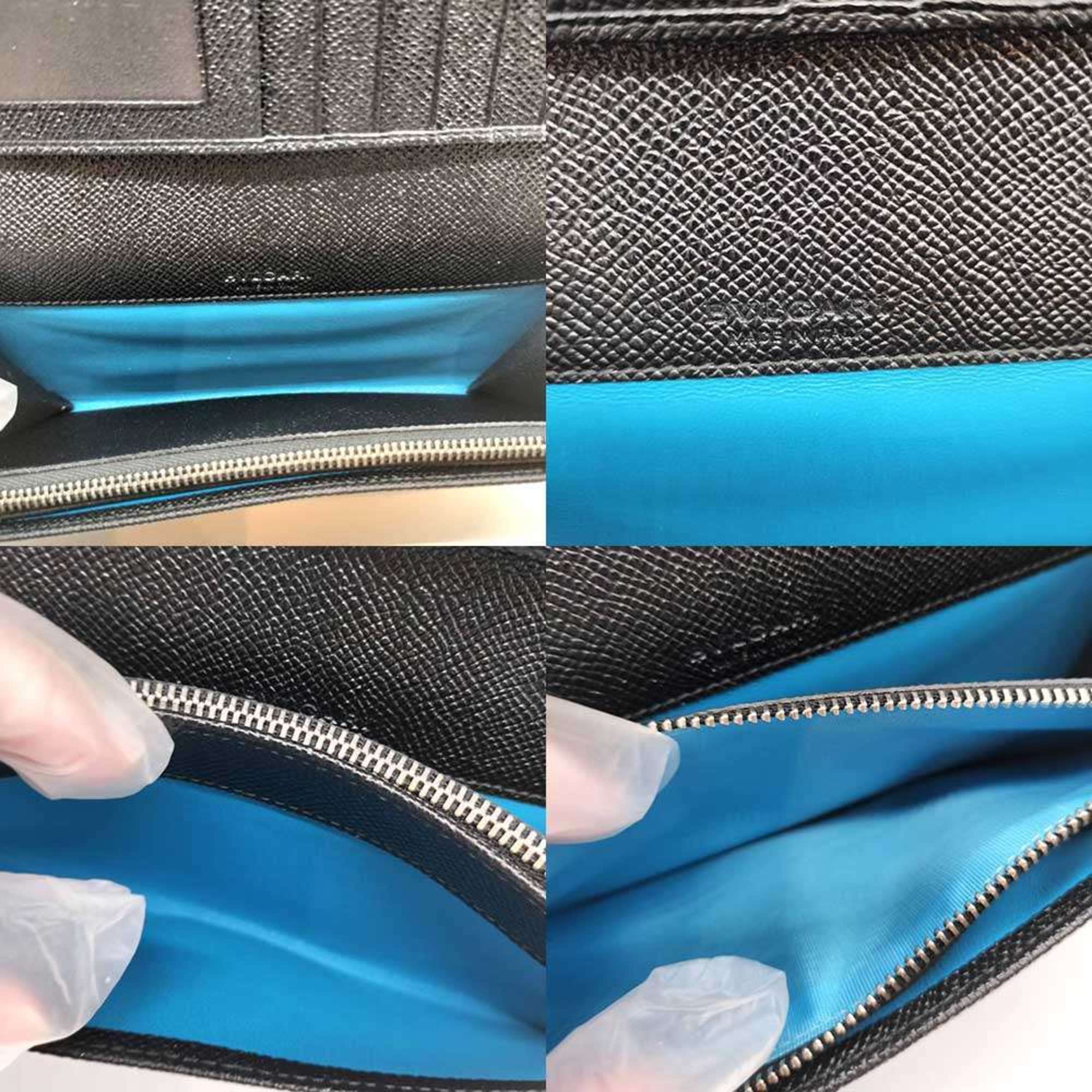 Bvlgari Bvlgari Bvlgari Black Leather Long Wallet (Bi-Fold) (Pre-Owned)