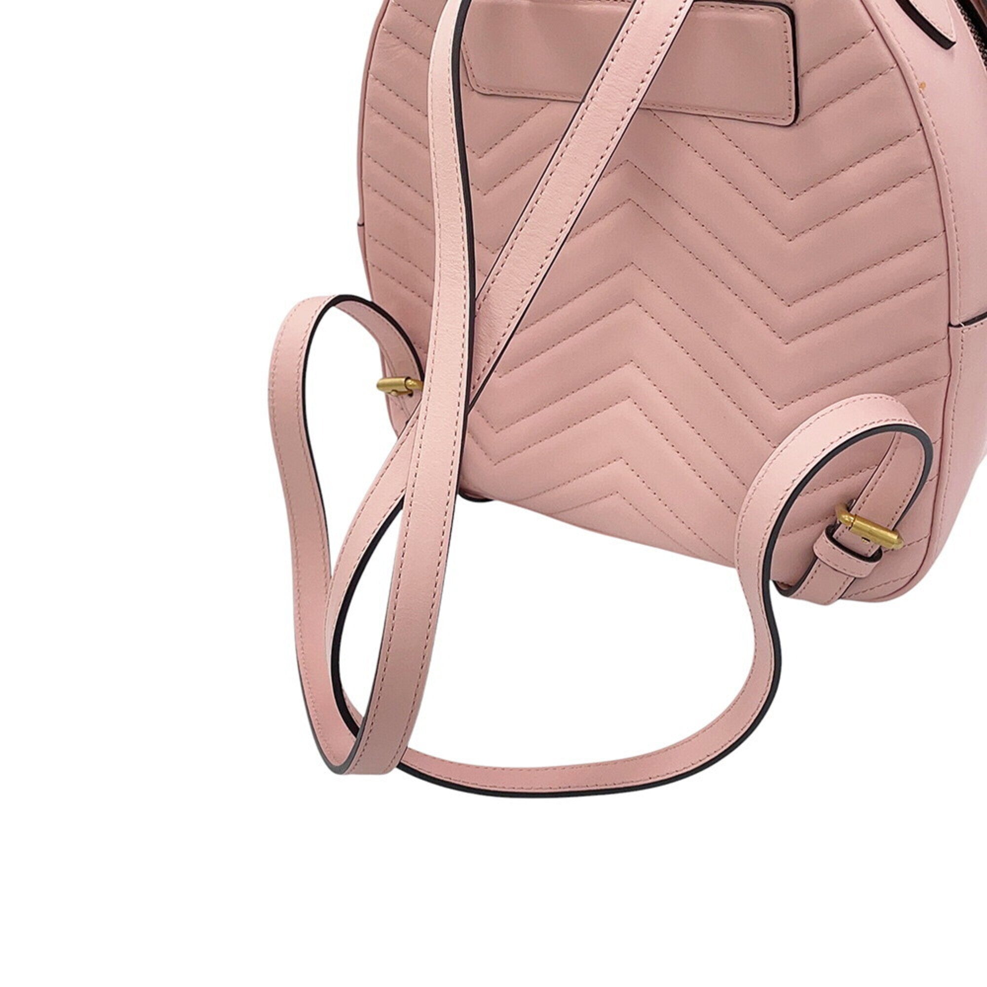 Gucci Gg Marmont Pink Leather Backpack (Pre-Owned)