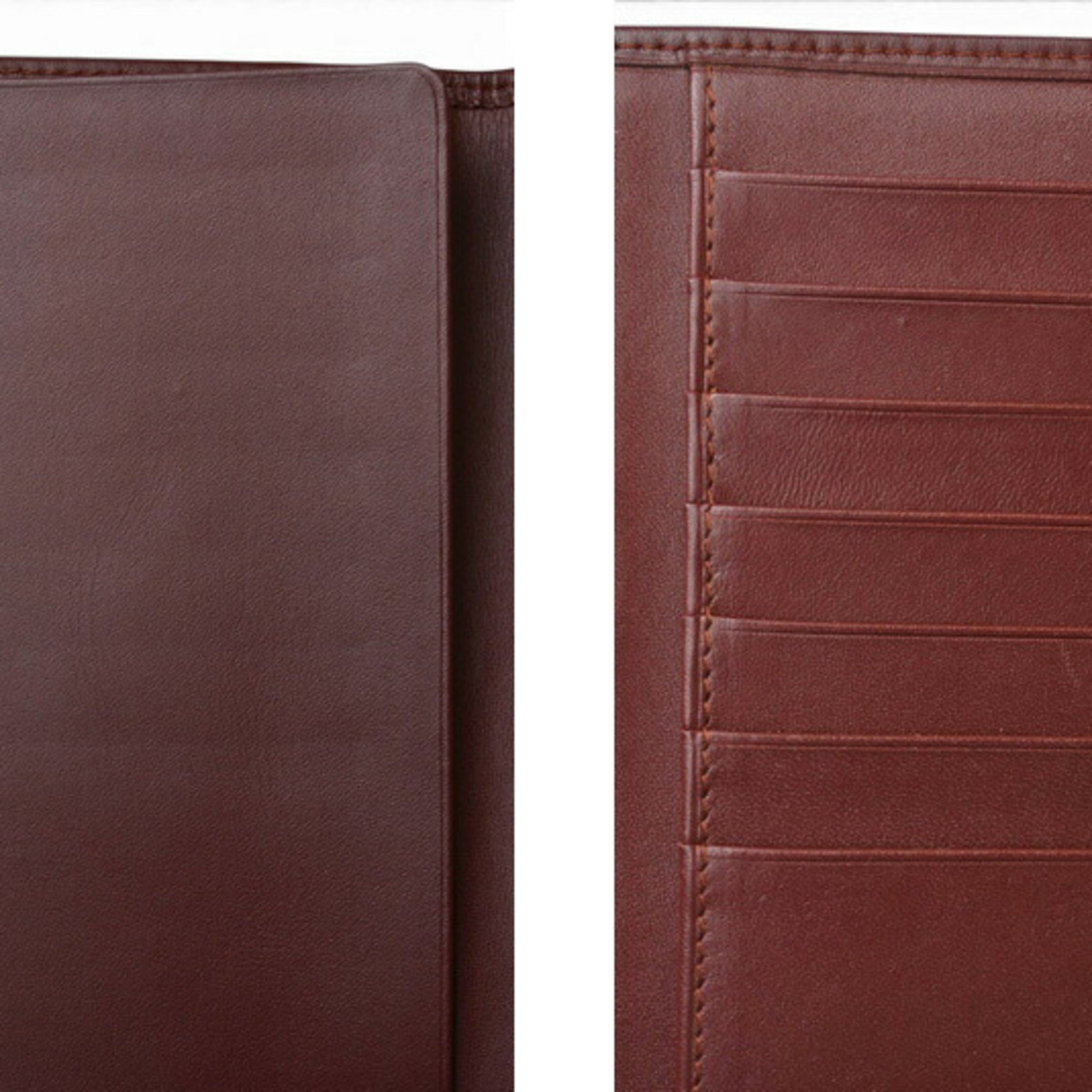 Cartier Must Bordeaux Leather Long Wallet (Bi-Fold) (Pre-Owned)