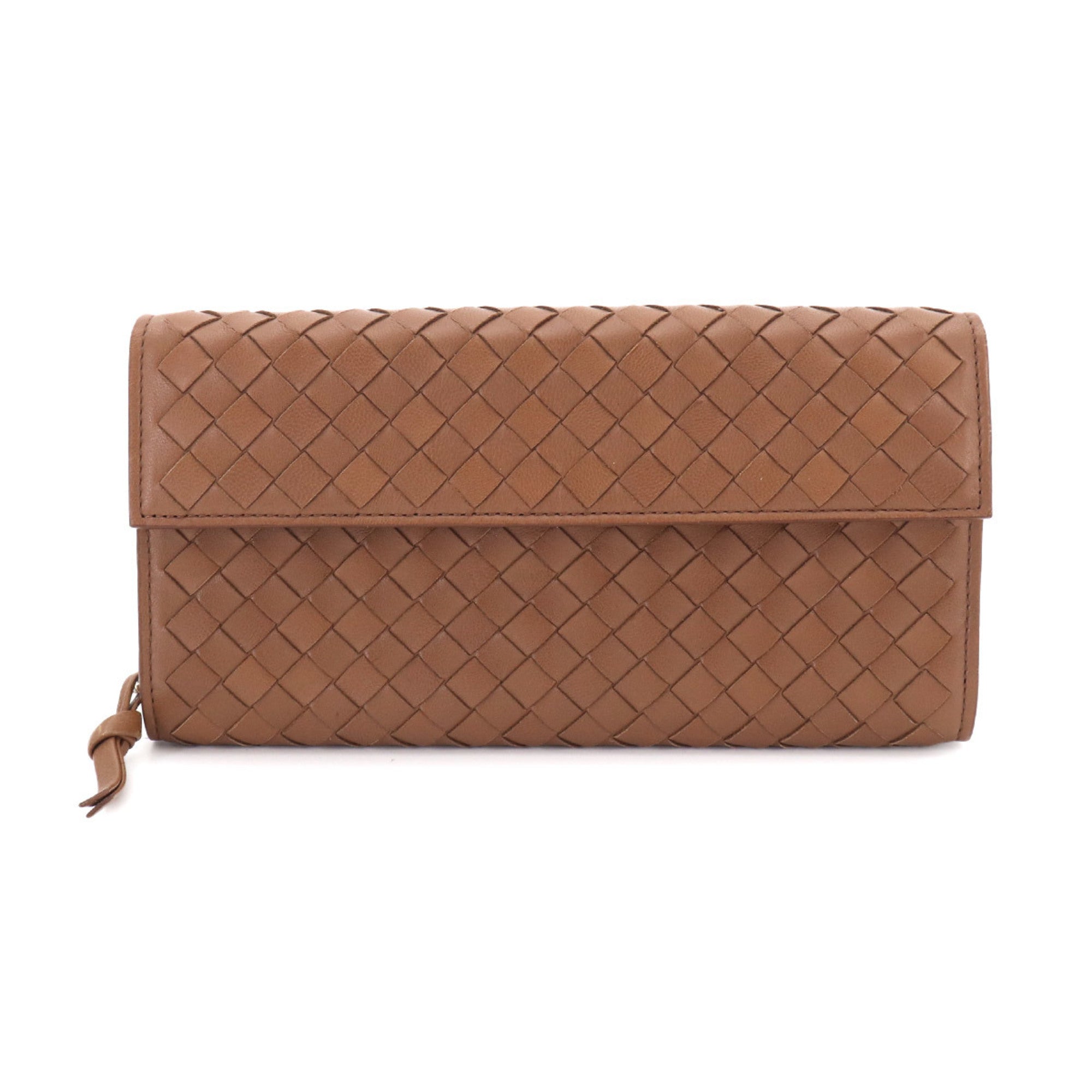 Bottega Veneta Brown Intrecciato Long Wallet (Bi-Fold) (Pre-Owned)