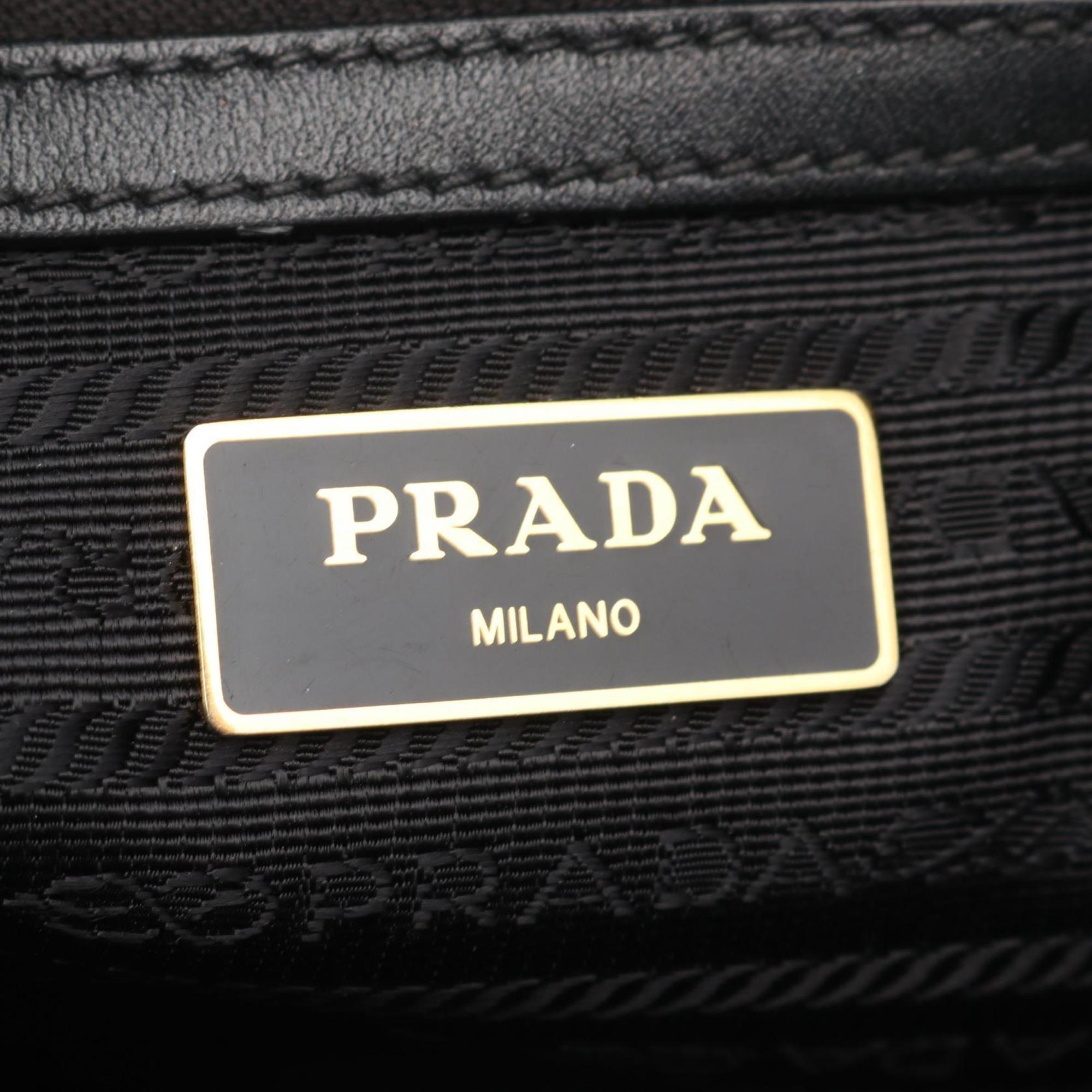 Prada Black Canvas Leather Tote Bag (Pre-Owned)
