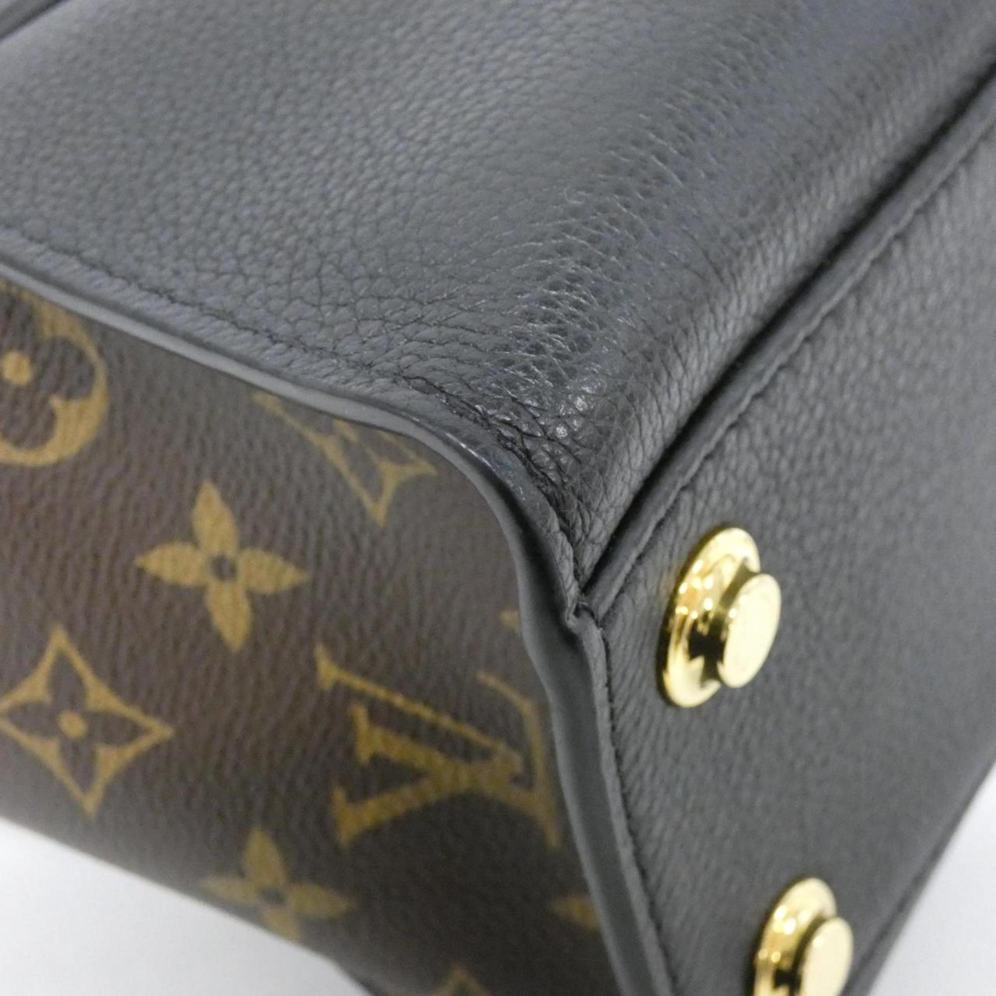 Louis Vuitton Black Leather Coated Canvas Handbag (Pre-Owned)