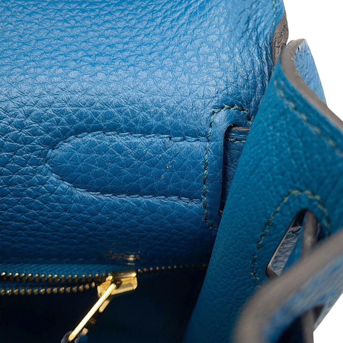 Hermes Kelly Blue Togo Leather Handbag (Pre-Owned)