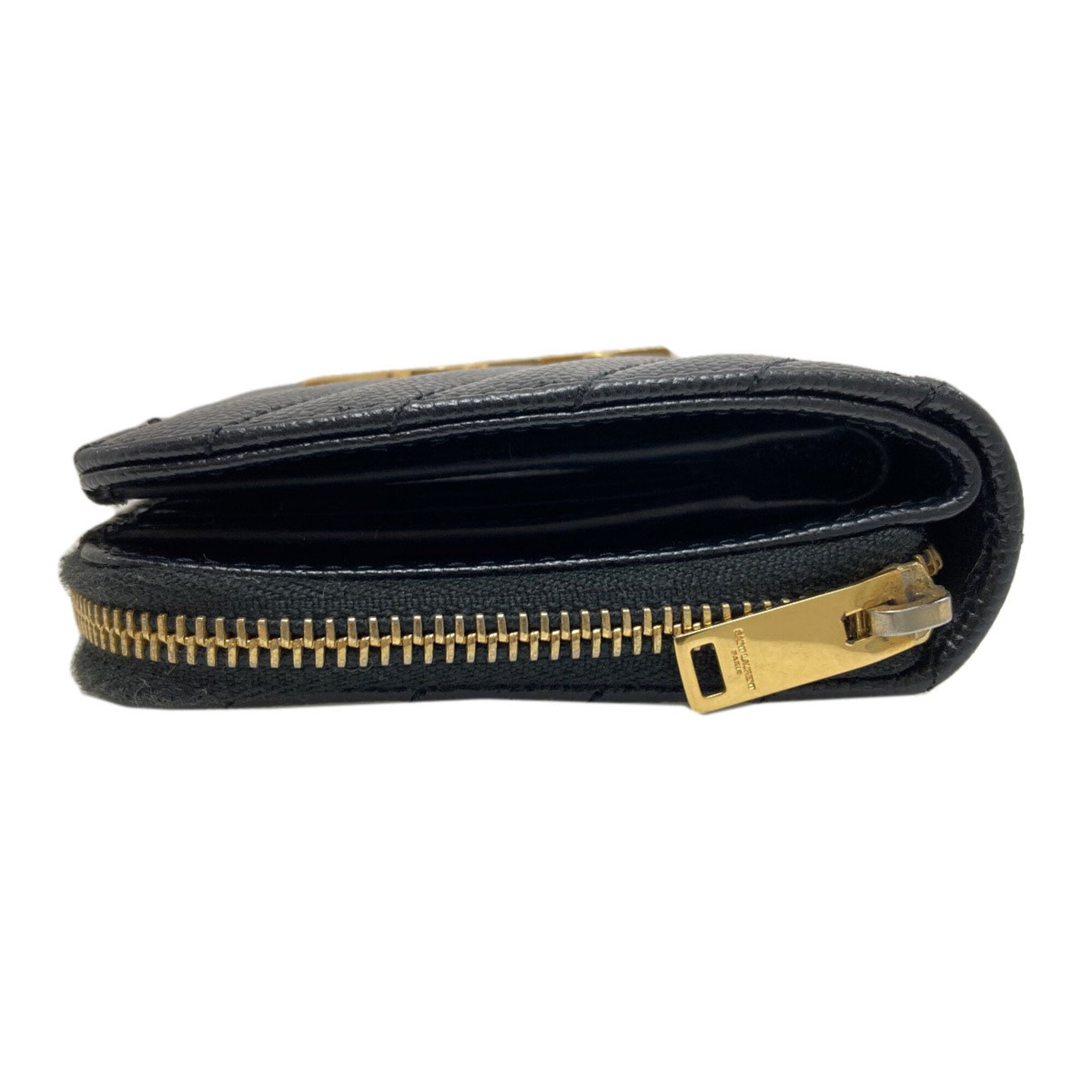 Yves Saint Laurent Black Leather Wallet (Bi-Fold) (Pre-Owned)